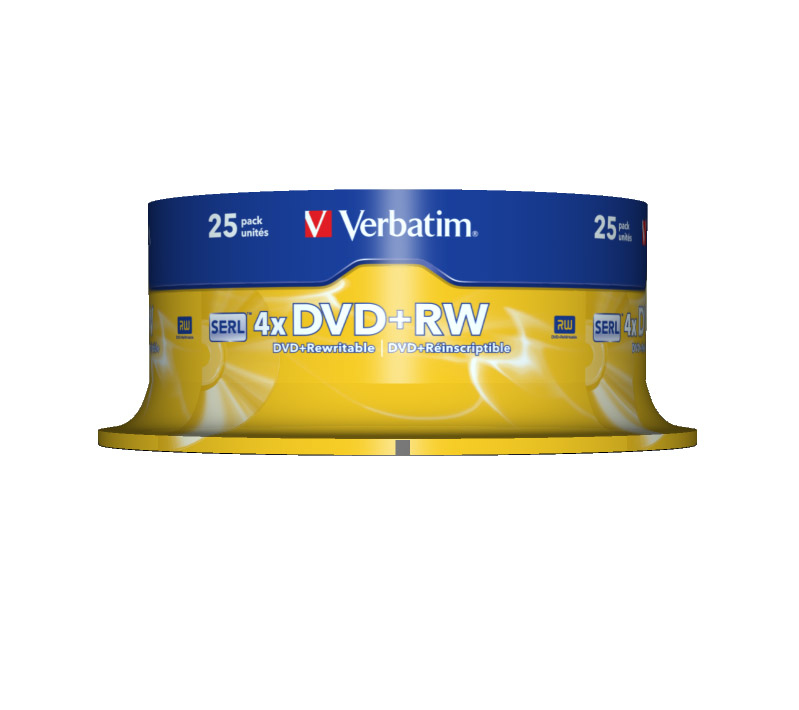 Verbatim 25 x DVD+RW - 4.7 GB 4x - mattsilber