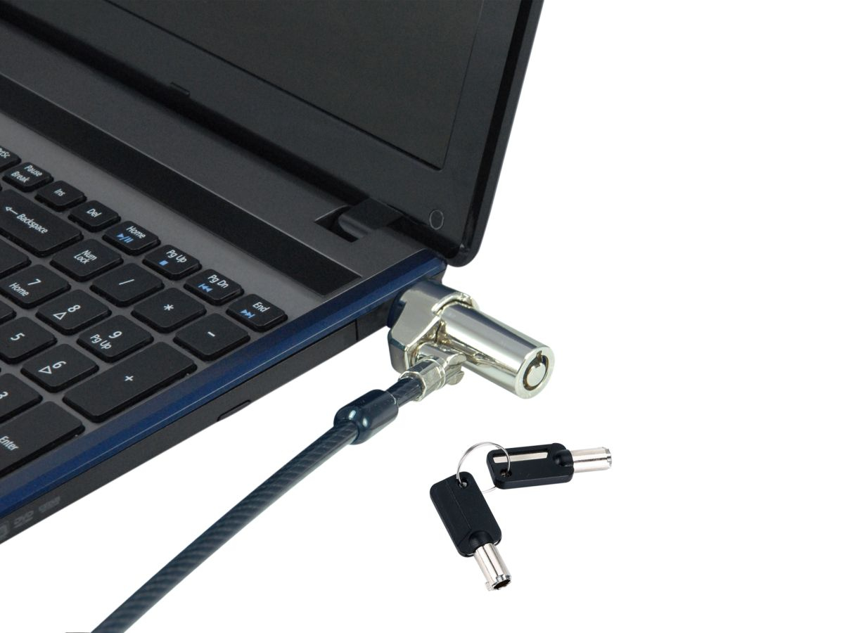 Conceptronic CUSTODIO02BNM Laptop-Schloss mit Schlüssel, Nano-Sicherheitsslot, Master-Key-System kom
