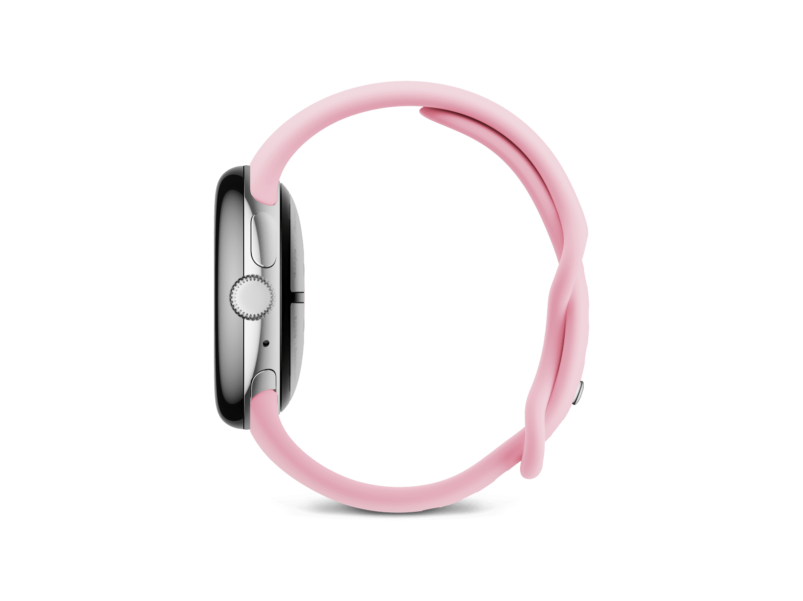Google Pixel Watch 3 (Wi-Fi) 41mm Polished Silver mit Sportarmband Rose Quartz