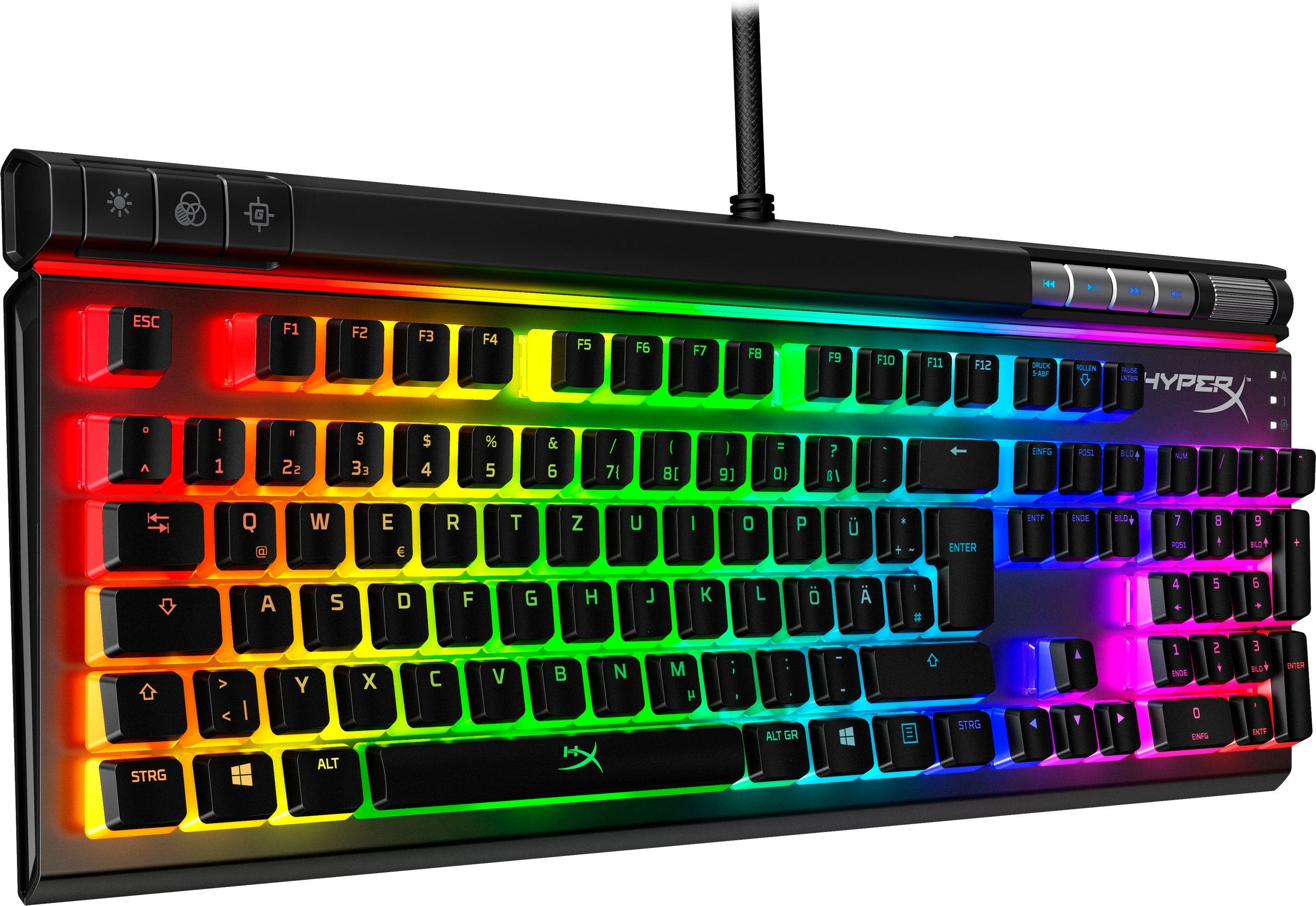 HP Alloy Elite 2 ? Mechanische Gaming-Tastatur ? HX Red (DE-Layout), Volle Größe (100%), Kabelgebund