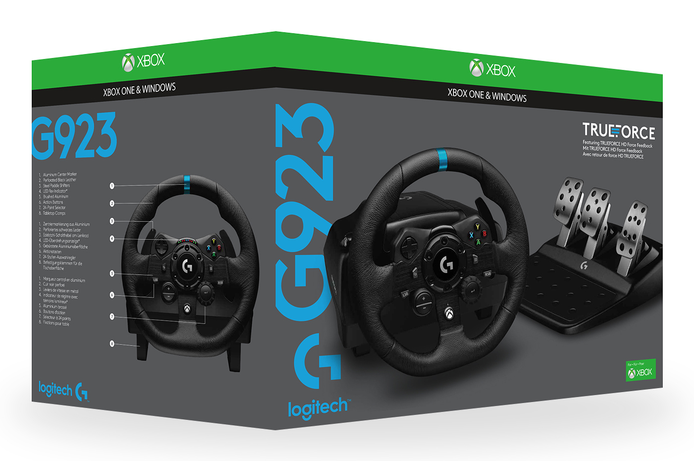 Logitech G923 - Lenkrad- und Pedale-Set - kabelgebunden