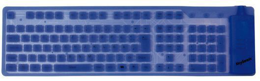 KeySonic ACK-109 BL, Full-size (100%), Verkabelt, USB + PS/2, QWERTZ, Blau