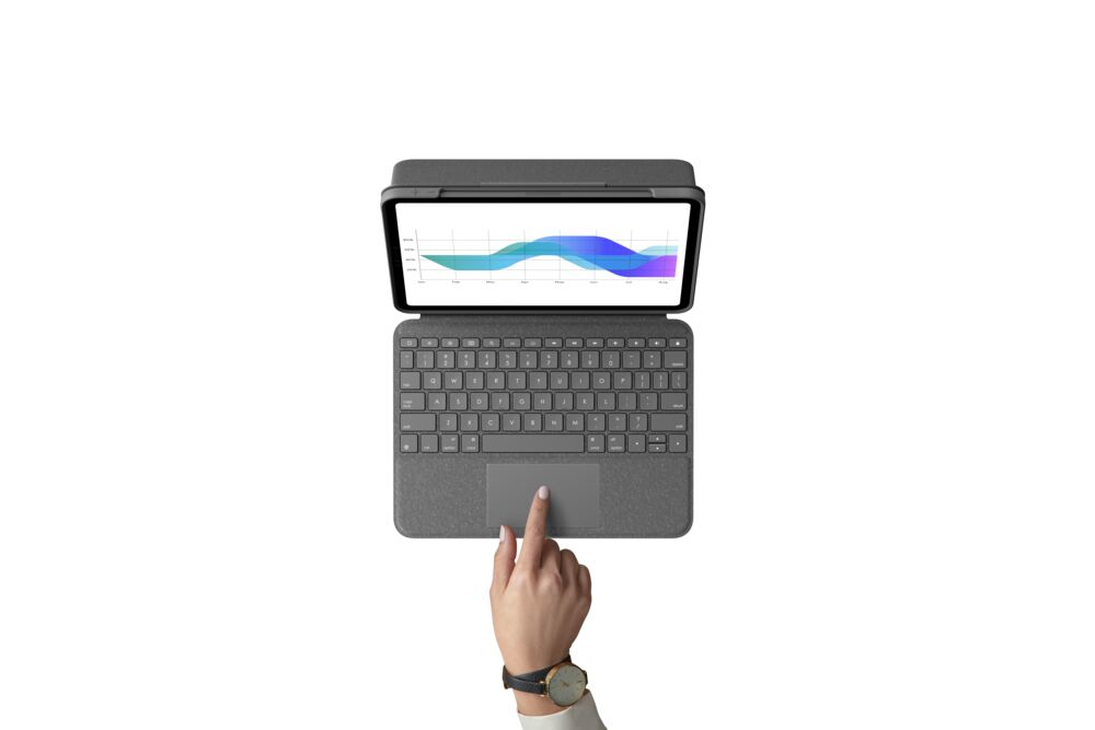 Logitech Folio Touch - Tastatur und Foliohülle - mit Trackpad - hinterleuchtet - Apple Smart connect