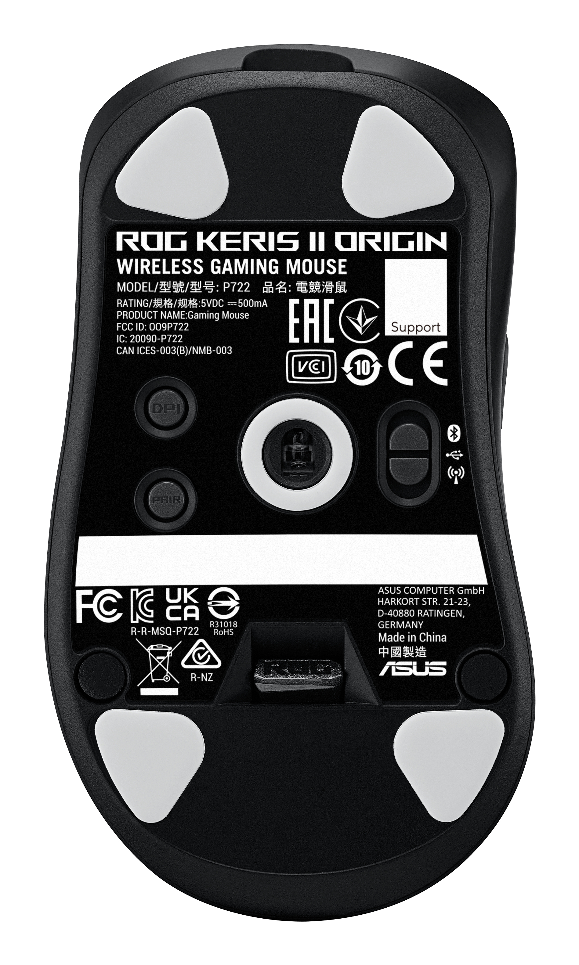 ASUS ROG Keris II Origin Wireless Black, 42000 dpi, USB/Bluetooth