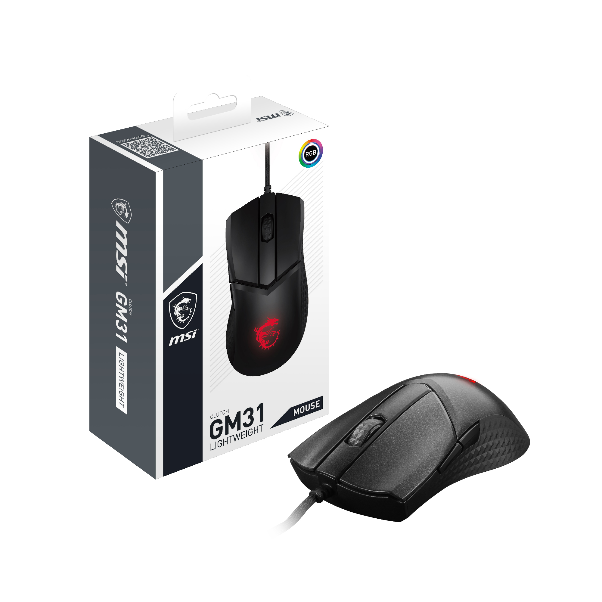 MSI Clutch GM31 - Maus - ergonomisch - optisch