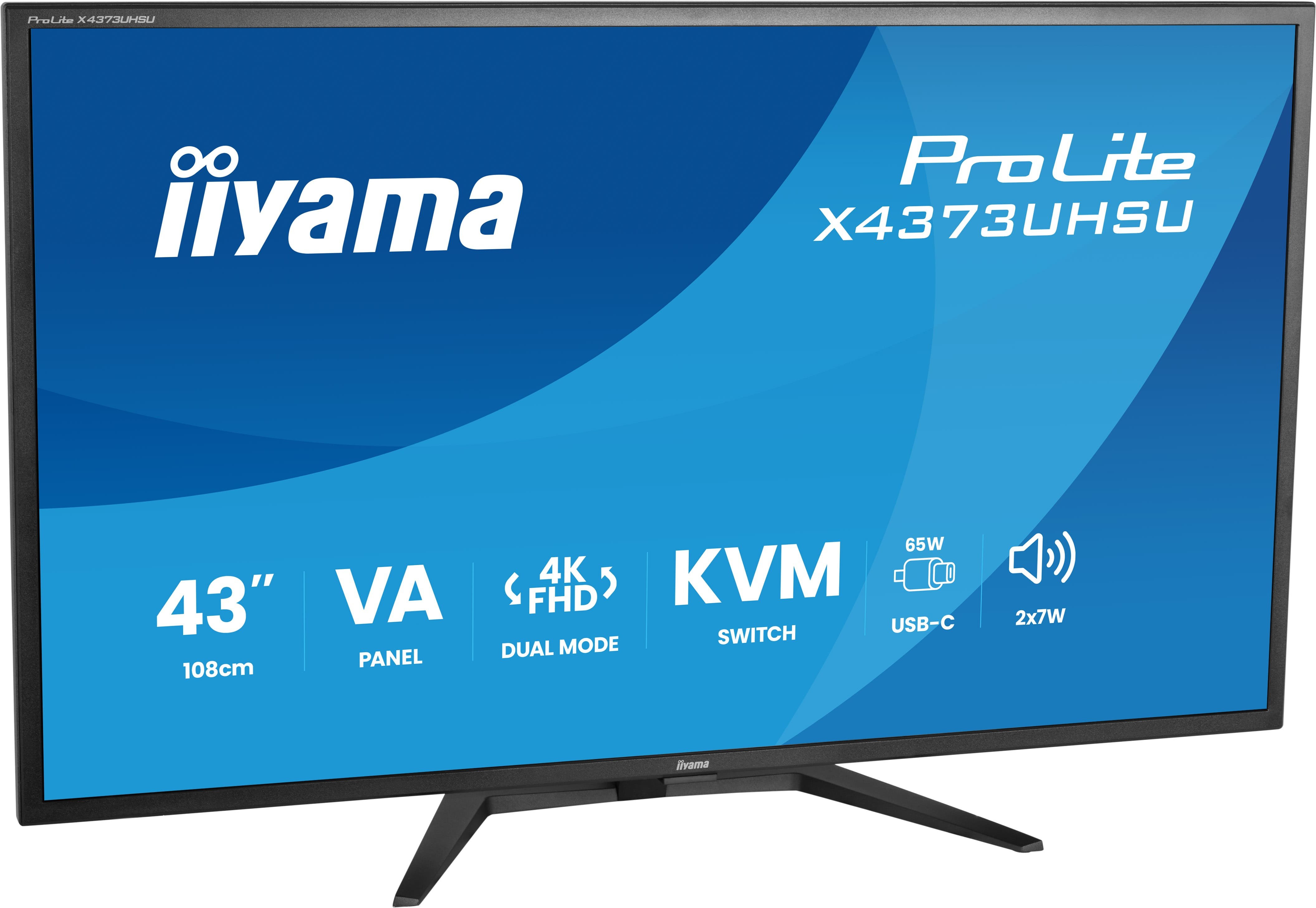 iiyama ProLite X4373UHSU-B2 Monitor 108cm (42.5") 4K UHD, VA, 3ms, HDMI, DP, USB-C, USB-A