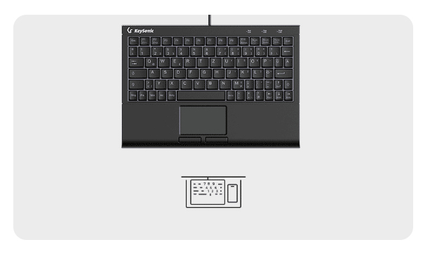 KeySonic KSK-3211ELU (DE), Super-Mini Tastatur, Hintergrundbeleuchtung, Touchpad, schwarz, Kabelgebu