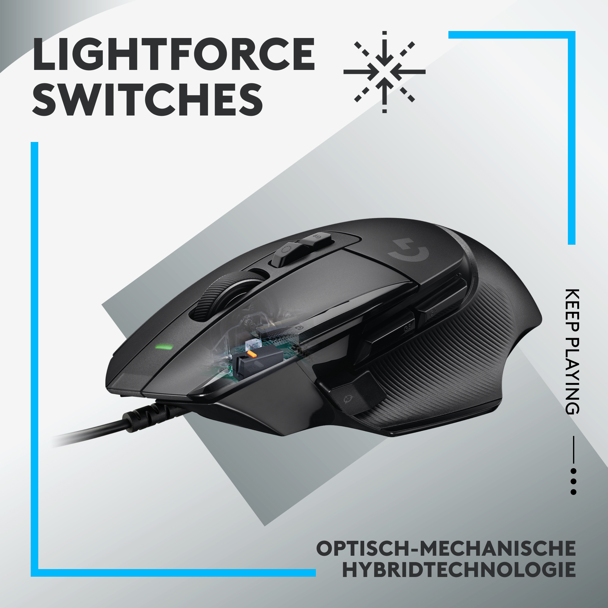 Logitech G G502 X - Maus - optisch - kabelgebunden