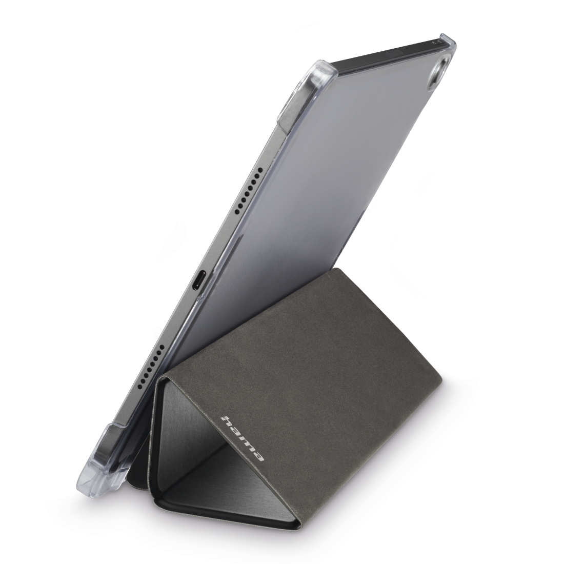 Hama "Fold Clear" - Flip-Hülle für Tablet - mit Stiftfach - Polyurethan - Schwarz, durchsichtig - 10