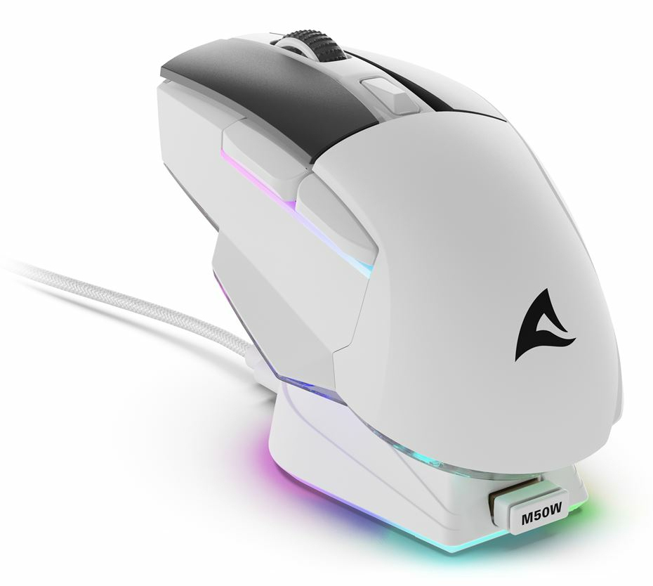 Sharkoon SKILLER SGM50W - Maus - optisch - 6 Tasten - kabellos, kabelgebunden - 2.4 GHz, USB-C - kab