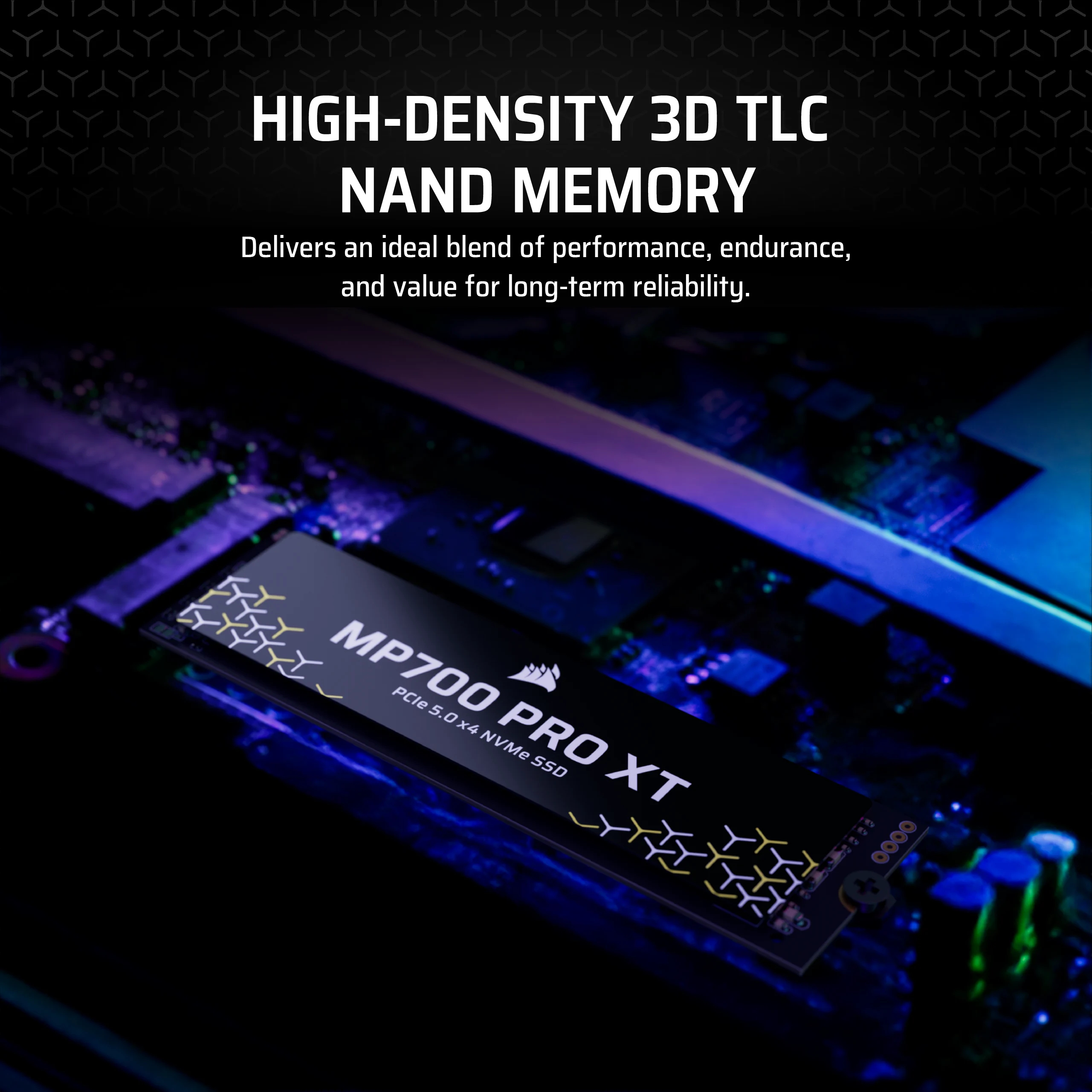 Corsair MP700 PRO XT - SSD - 1 TB - intern - M.2 2280 - PCI Express 5.0 x4 (NVMe)