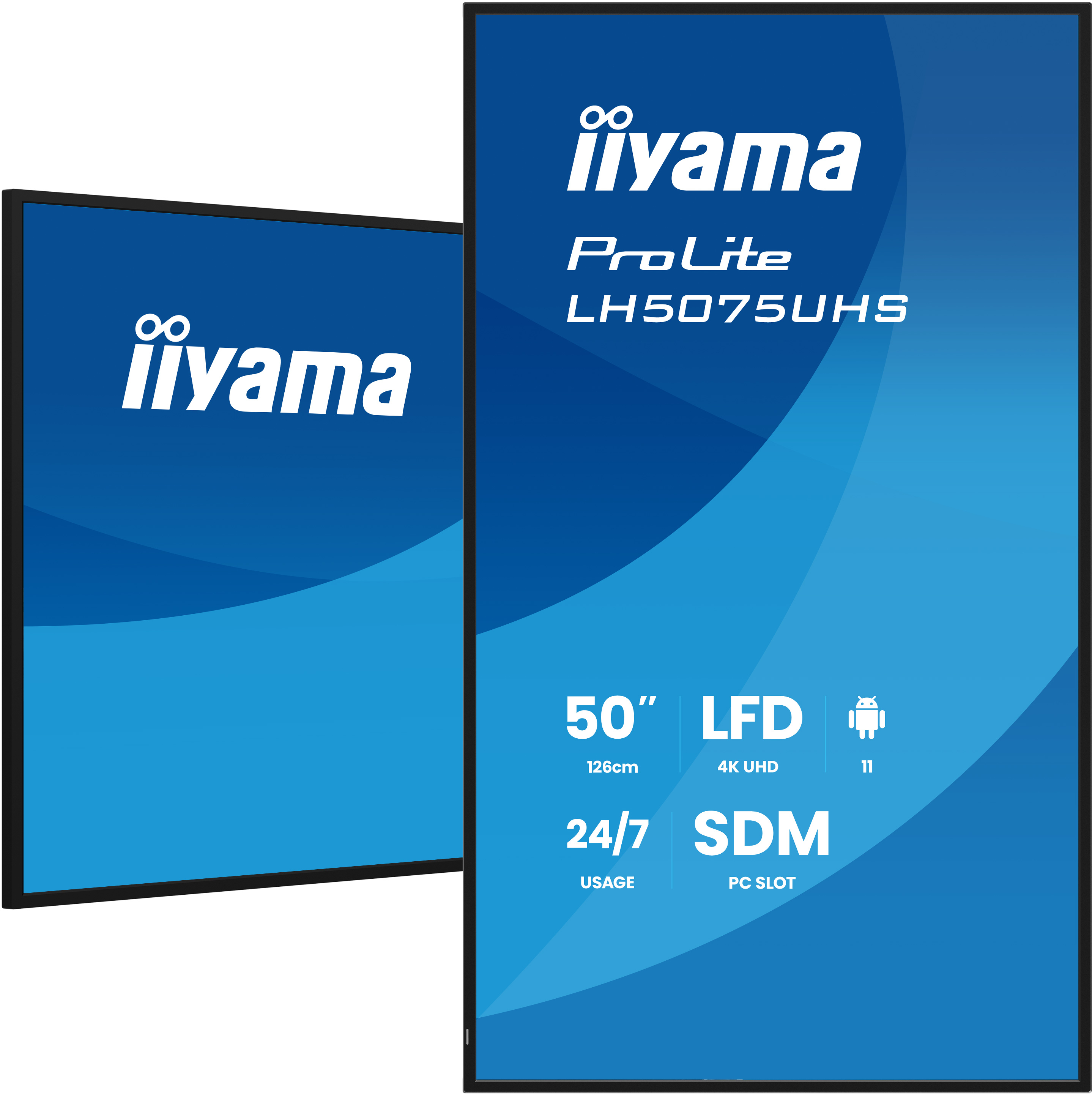 Iiyama 50" 3840x2160 UHD VA panel Haze 25% 500cd/m? Landscape and Portrait Signal