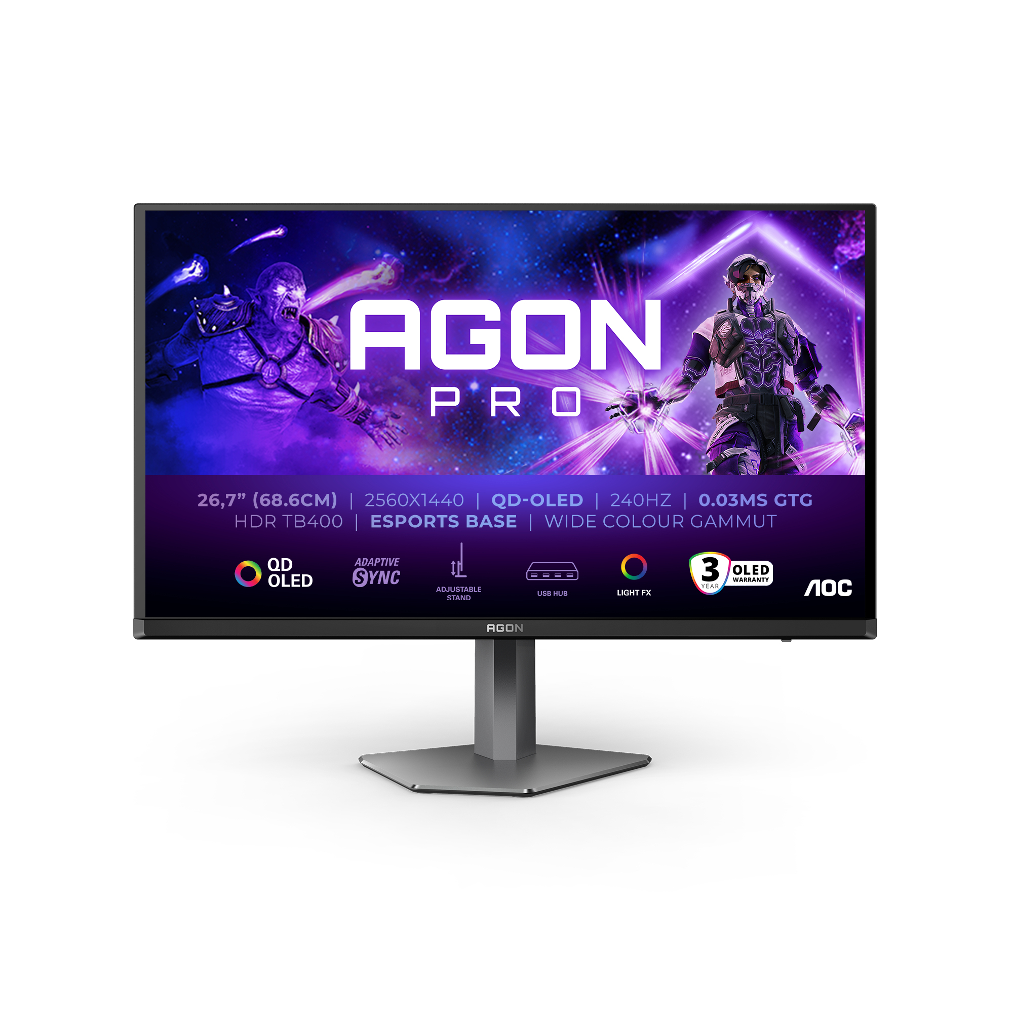 AOC AGON PRO AG276QZD2 - OLED-Monitor - Gaming - 68.6 cm (27")
