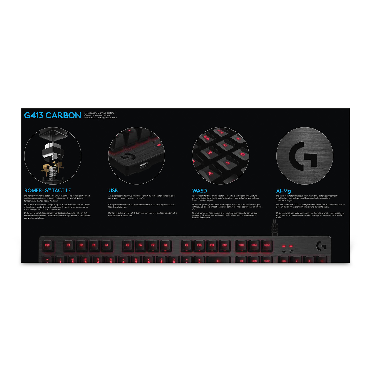 Logitech G413 - Tastatur - hintergrundbeleuchtet