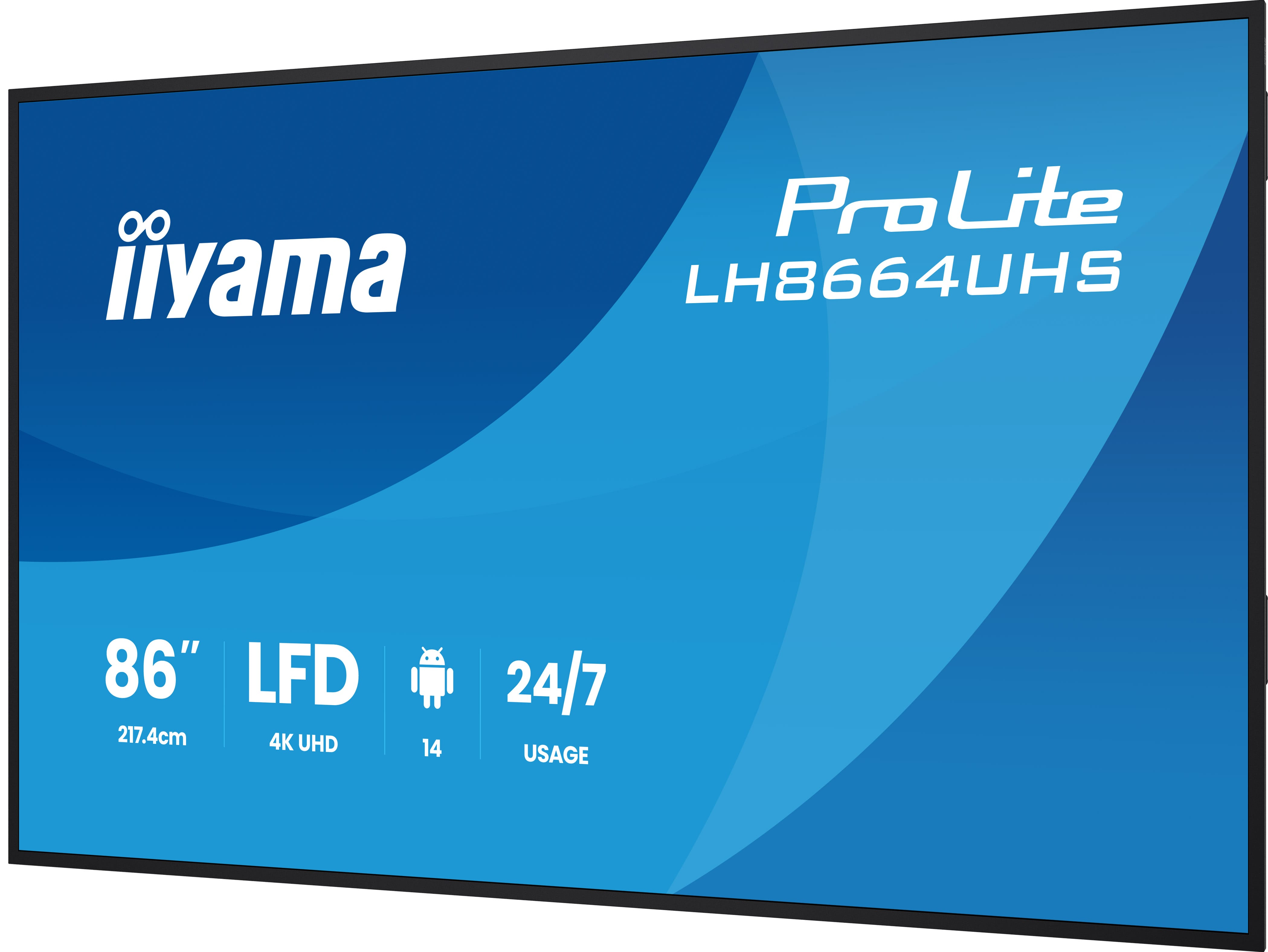 Iiyama LH8664UHS-B3AG 86"W LCD 4K UHD IPS Black