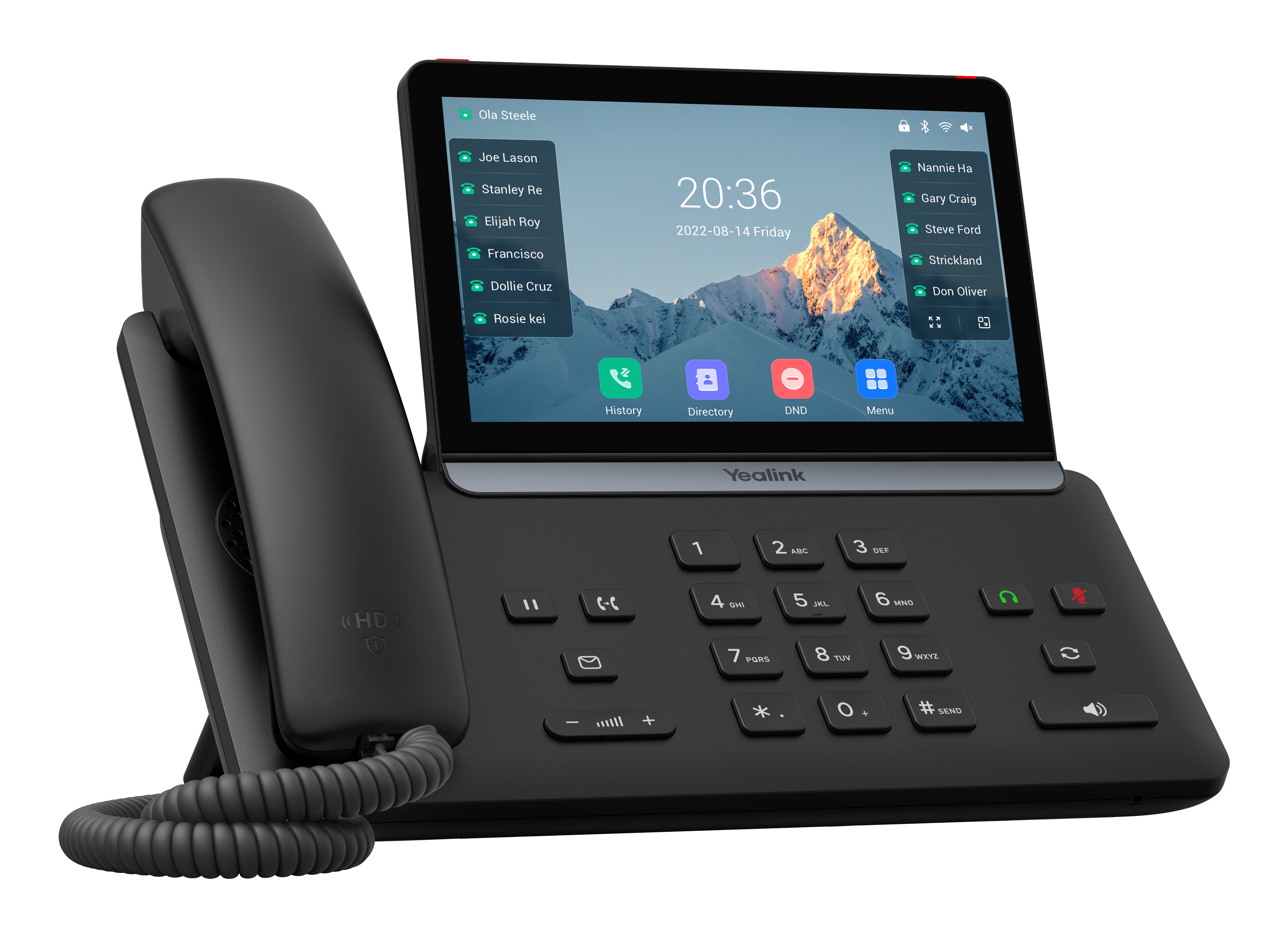 Yealink SIP-T87W - VoIP-Telefon mit Rufnummernanzeige/Anklopffunktion - IEEE 802.11a/b/g/n/ac/ax (Wi