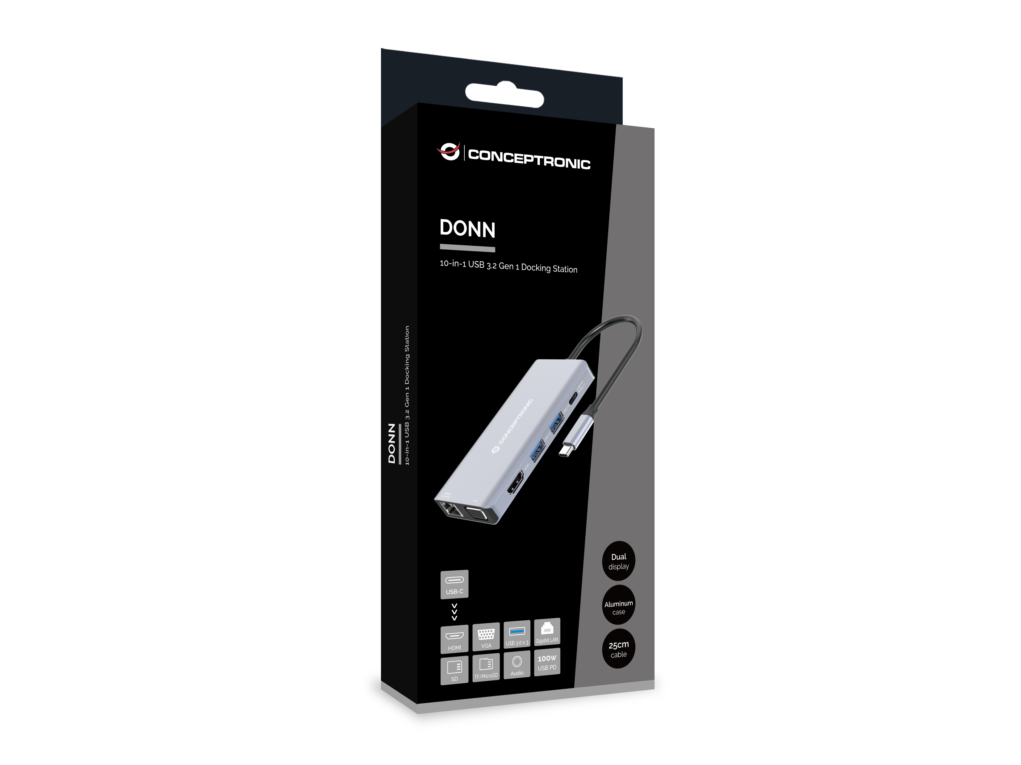 Conceptronic DONN20G - Dockingstation - USB-C 3.2 Gen 1