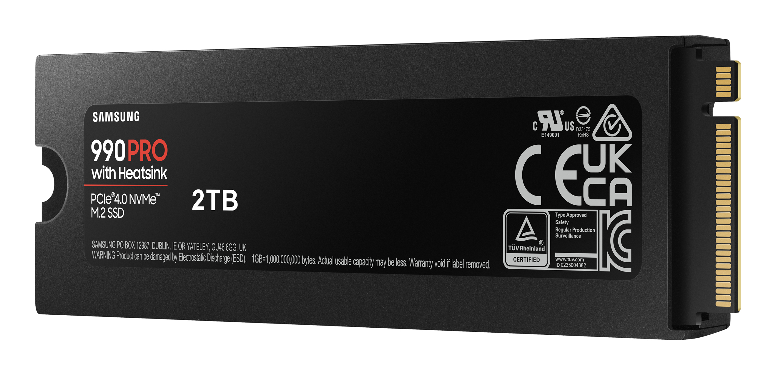 Samsung SSD 990 PRO 2TB, M.2 2280 / M-Key / PCIe 4.0 x4, Kühlkörper