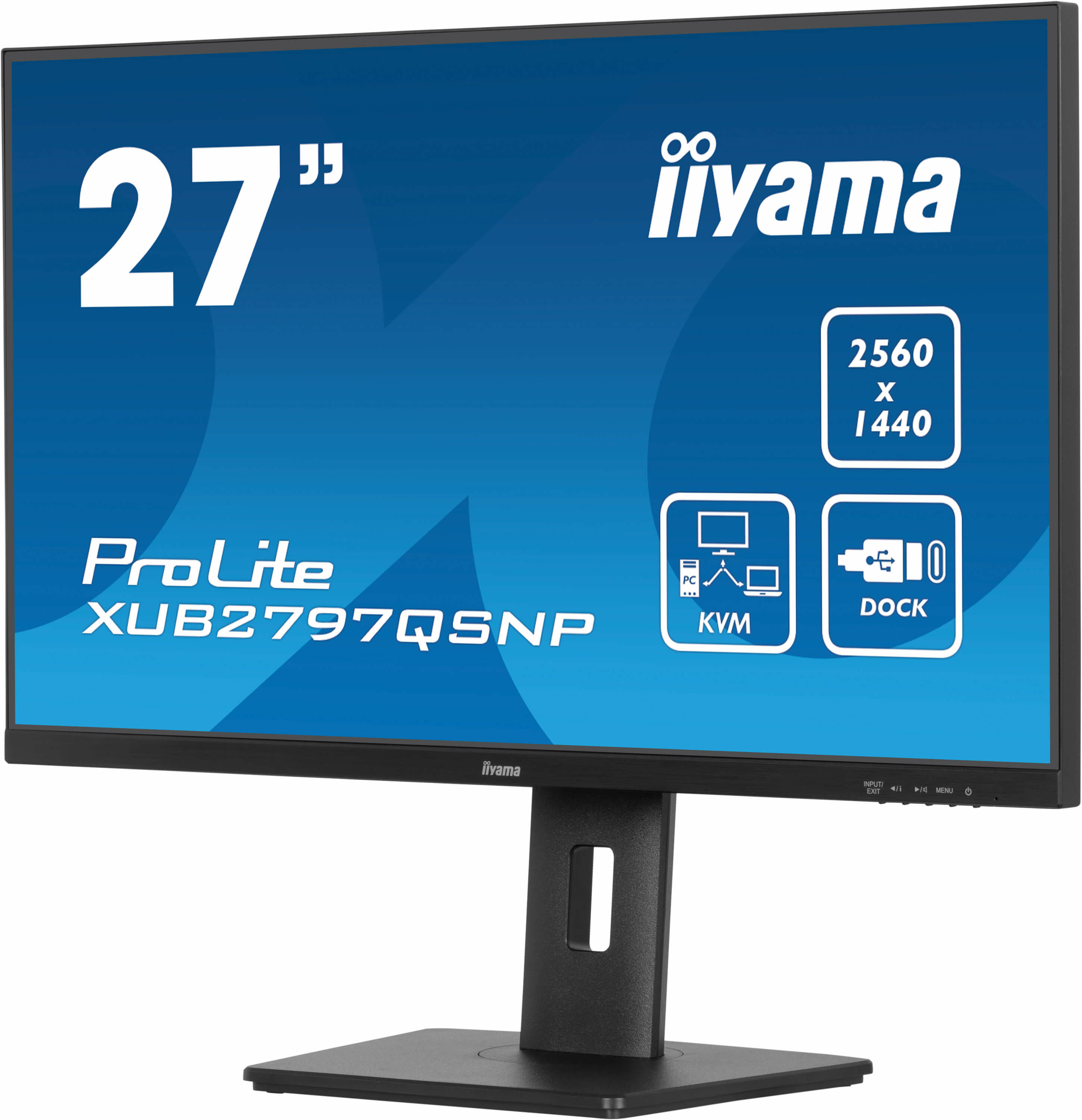 iiyama ProLite XUB2797QSNP-B1 Monitor 68.5cm (27") WQHD, IPS, 1ms, HDMI, Displayport, USB-C