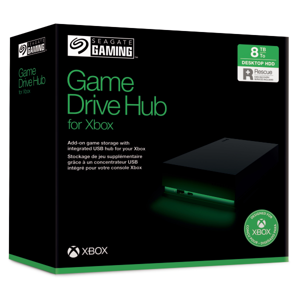 Seagate Game Drive Hub for Xbox +Rescue 8TB, USB 3.0 Micro-B