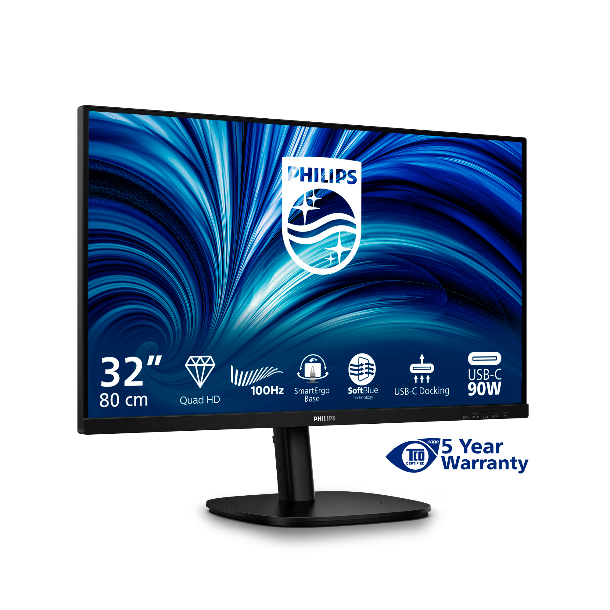 Philips 3000 Series 32B2U3601 Monitor 80cm (31.5") WQHD, IPS, 4ms, HDMI, DP, USB, RJ45
