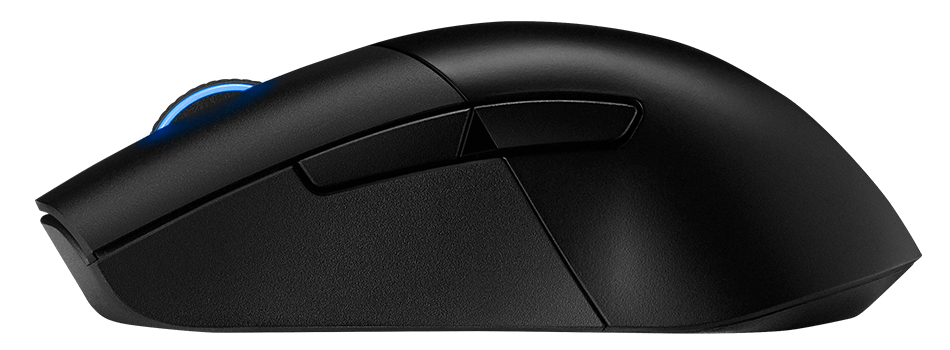 ASUS ROG Keris Wireless, rechts, Optisch, RF Wireless + Bluetooth + USB Type-A, 16000 DPI, Schwarz
