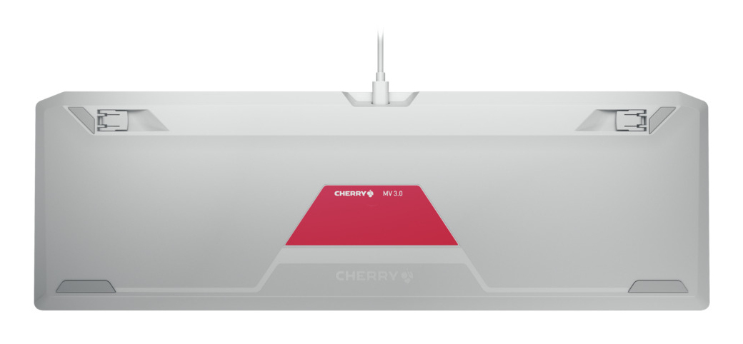 Cherry MV3.0 RGB, Kabelgebunden, USB, Mechanischer Switch, QWERTY, RGB-LED, Silber, Weiß