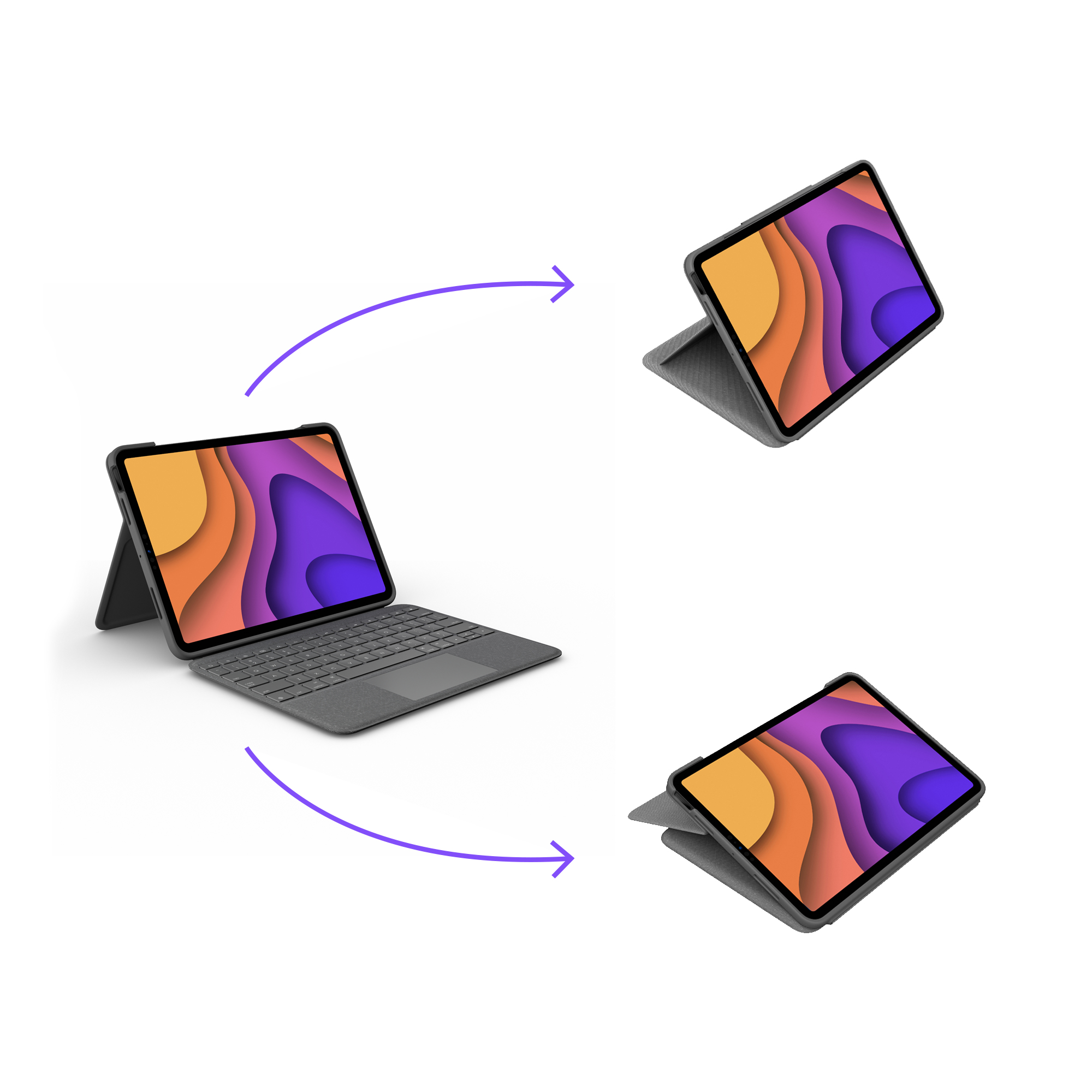 Logitech Folio Touch - Tastatur und Foliohülle - mit Trackpad - hinterleuchtet - Apple Smart connect