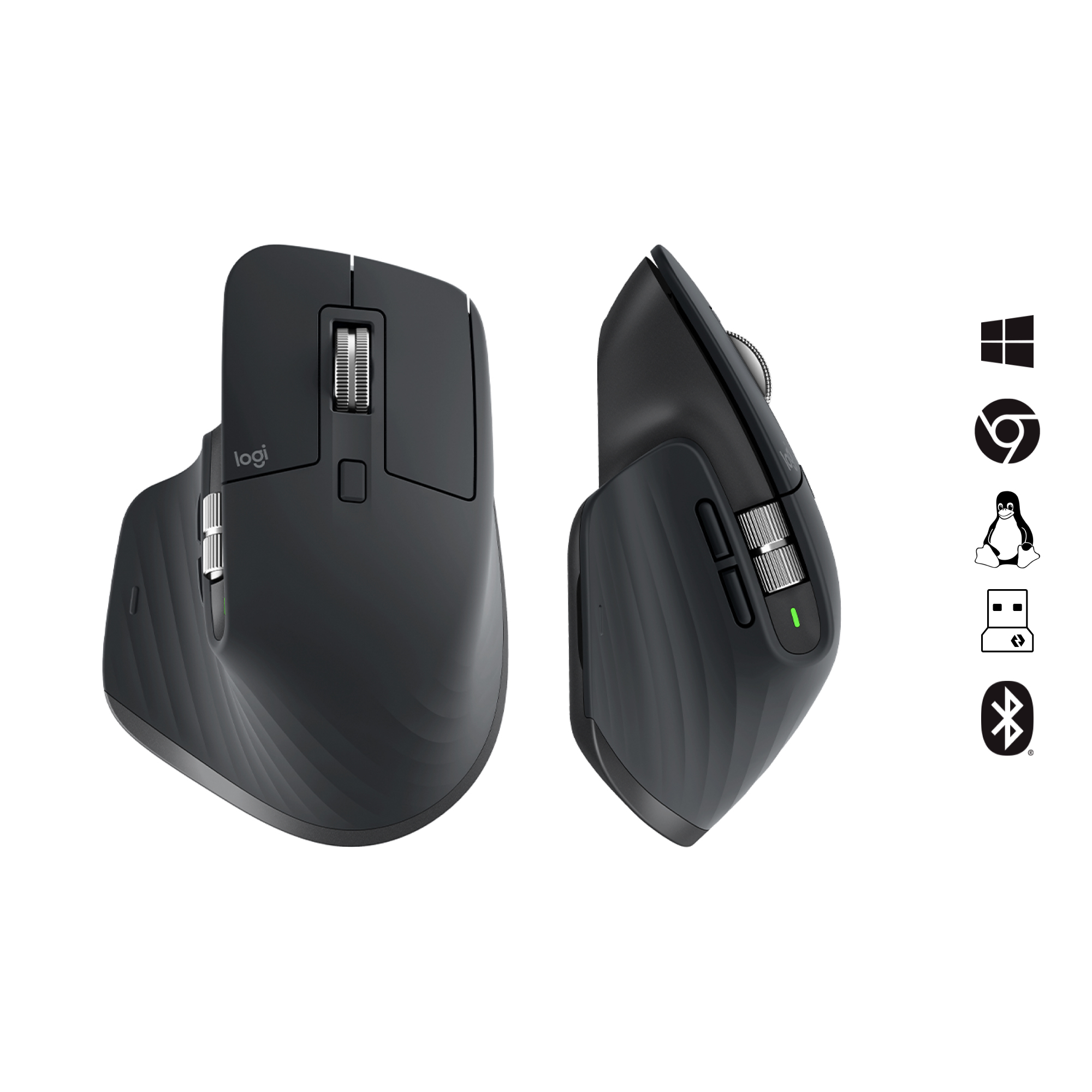 Logitech MX Master 3S Graphite, Logi Bolt, USB/Bluetooth