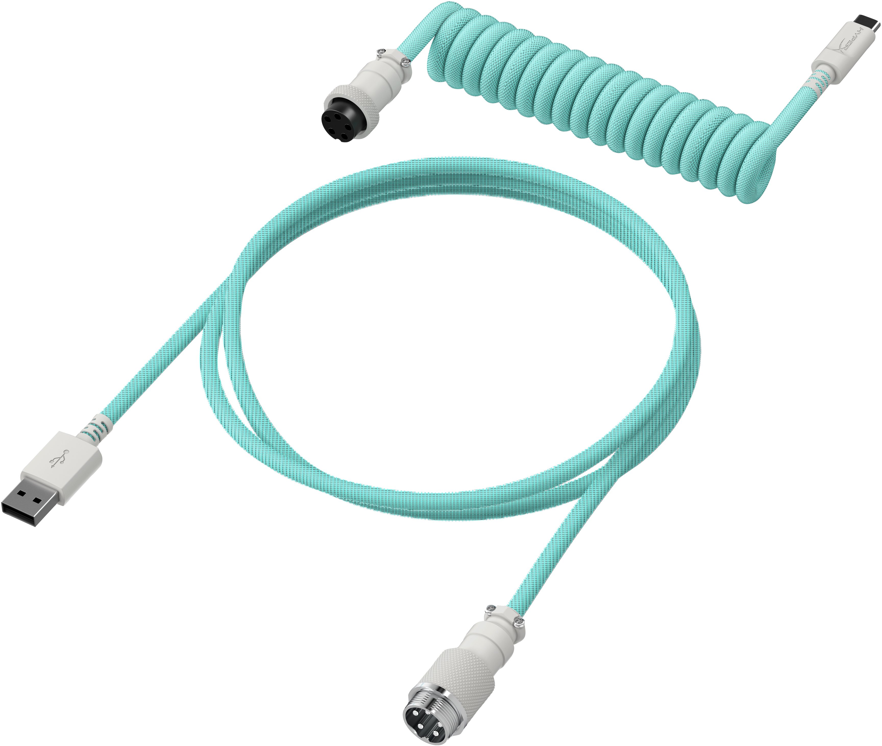 HP HyperX - USB-Kabel - 1.37 m - gewickelt - grün