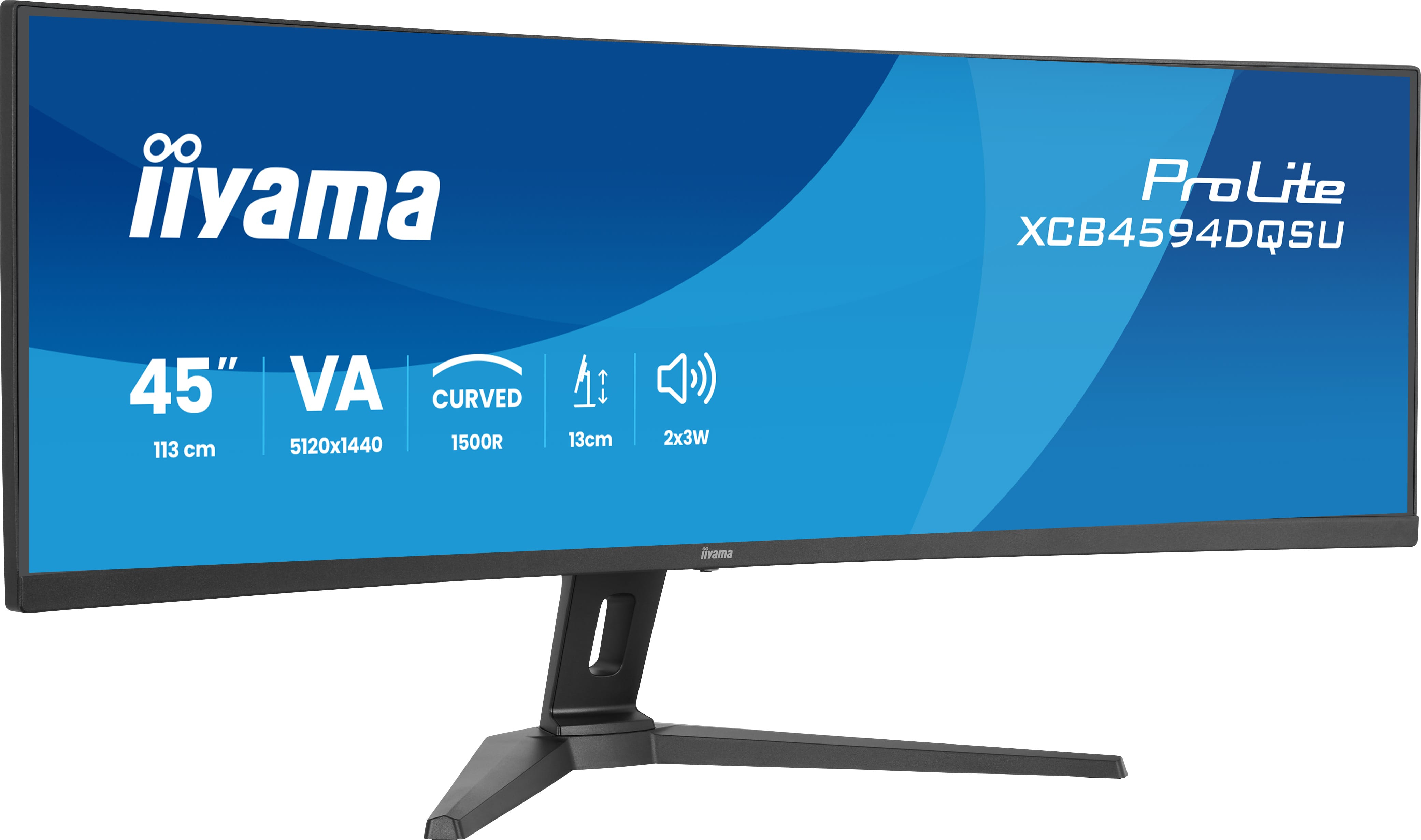iiyama ProLite XCB4594DQSU-B1 Curved-Monitor 113cm (44.5") DQHD, VA, 2ms, HDMI, DP, USB-C