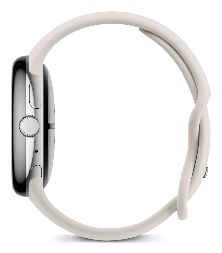 Google Pixel Watch 3 (LTE) 45mm Polished Silver mit Sportarmband Porcelain