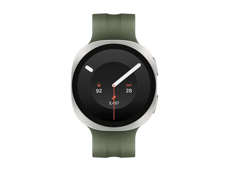 Samsung Galaxy Watch9 - 44 mm - silber - intelligente Uhr mit Sportband - Olive - Bandgröße: M/L - A