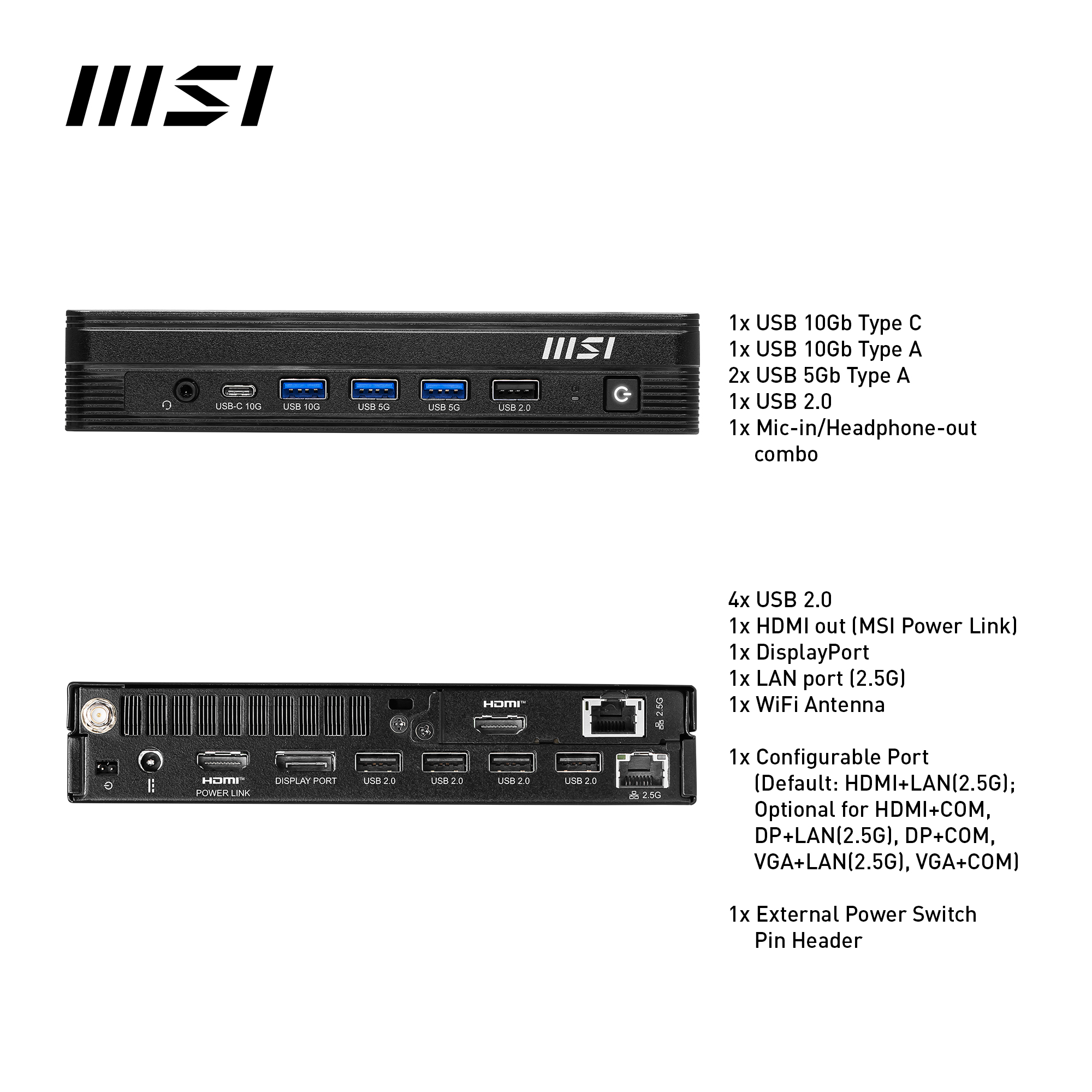 MSI PRO DP10 A14MG-014XAT, Core i5-14400, 16GB, 512GB, Wi-Fi 6E, ohne Windows
