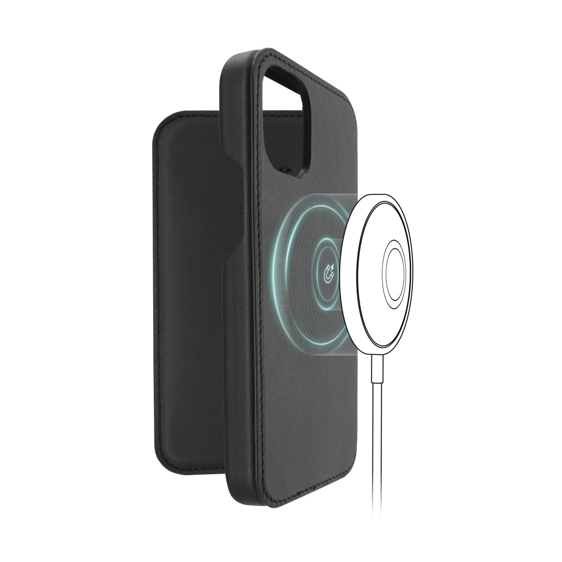 Hama MagCase Finest Sense, Folio, Apple, iPhone 12/12 Pro, 15,5 cm (6.1"), Schwarz