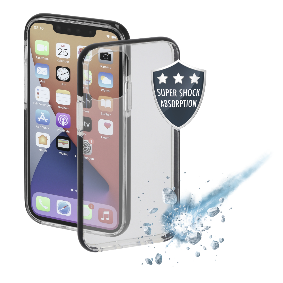 Hama 00196986, Cover, Apple, iPhone 13 Pro Max, Schwarz, Transparent