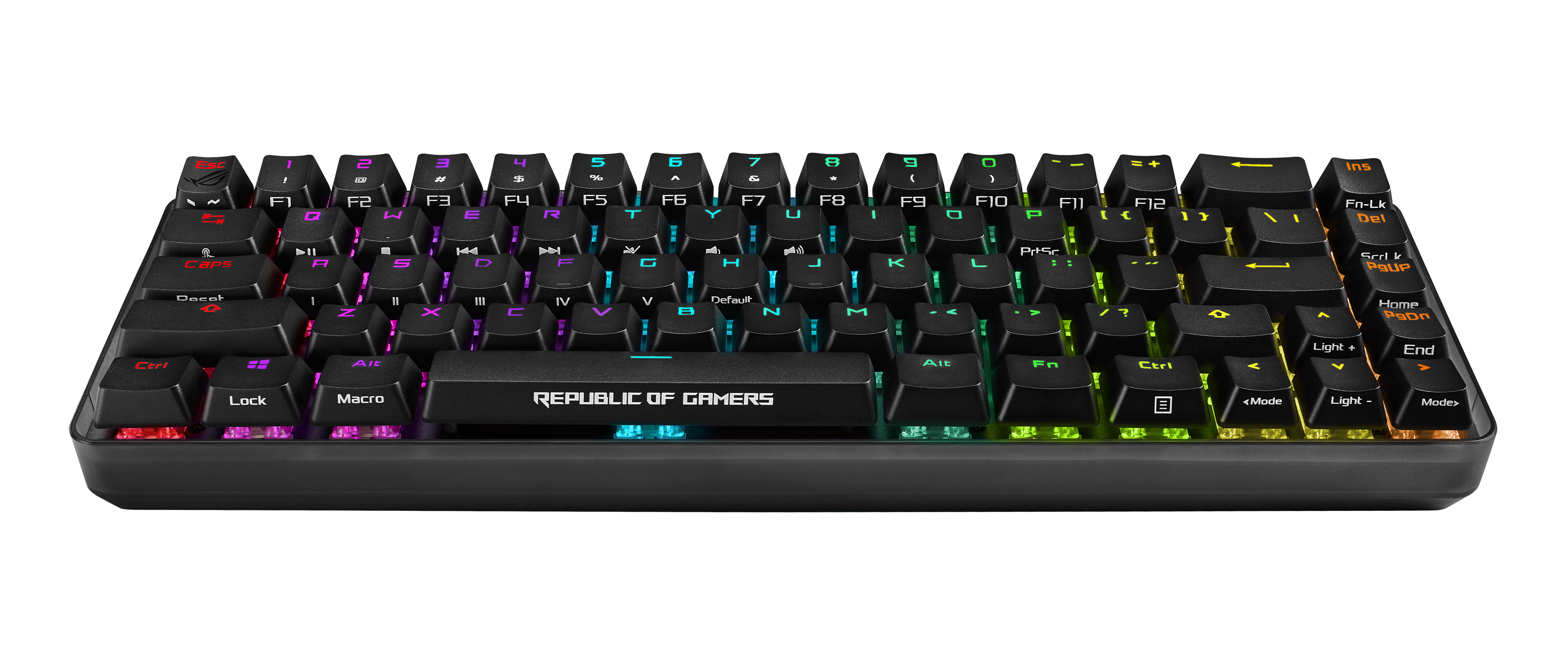 ASUS ROG Falchion, Verkabelt & Kabellos, RF kabellos + USB, Mechanischer Switch, AZERTY, RGB-LED, Sc