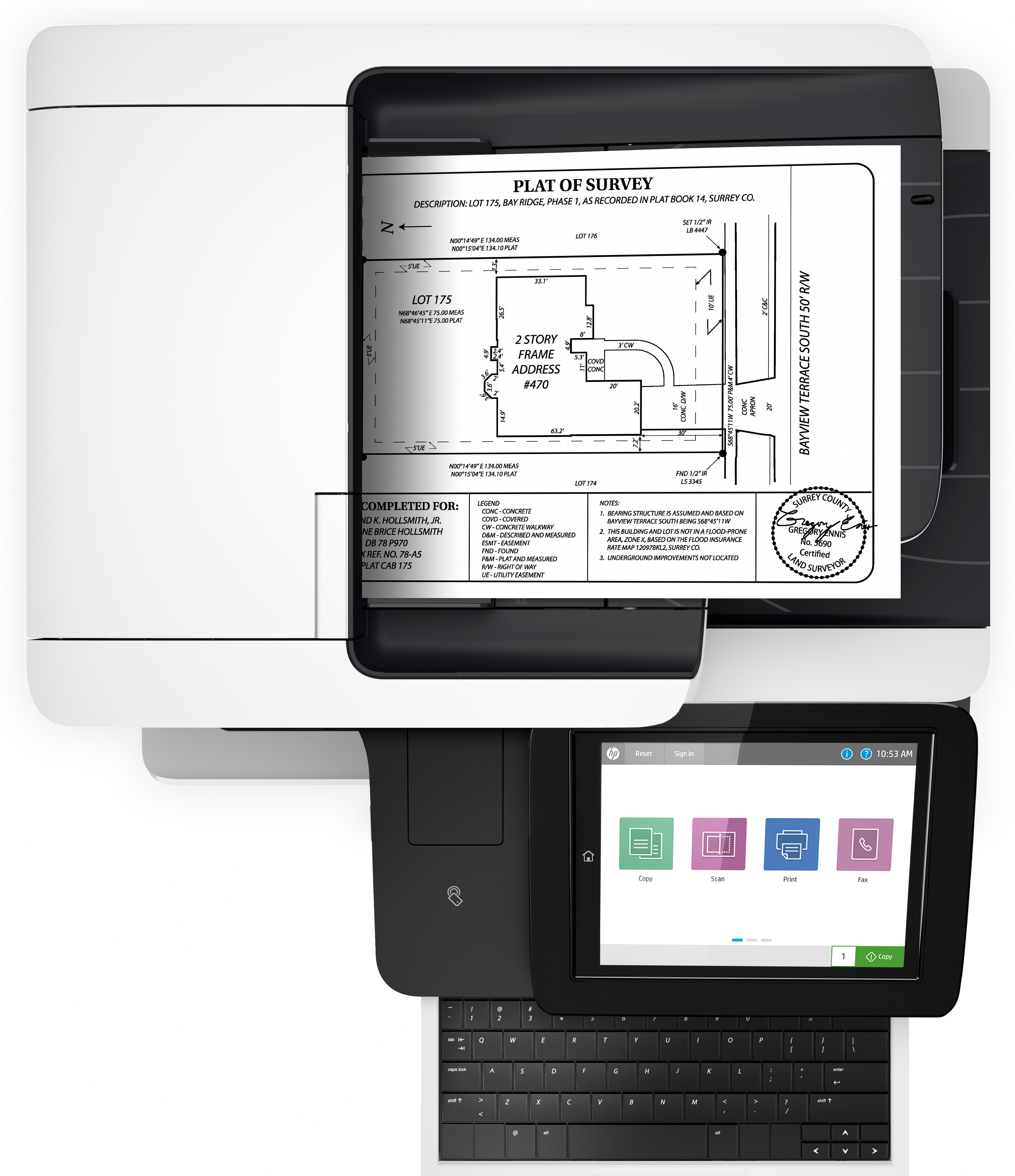 HP LaserJet Enterprise Flow MFP M528z - Multifunktionsdrucker - s/w - Laser - Legal (216 x 356 mm)
