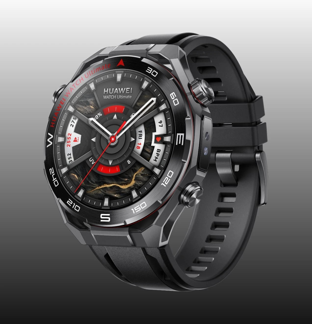 Huawei Watch Ultimate 2 - Zirconium-based liquid metal - intelligente Uhr mit Riemen - Flouroelastom