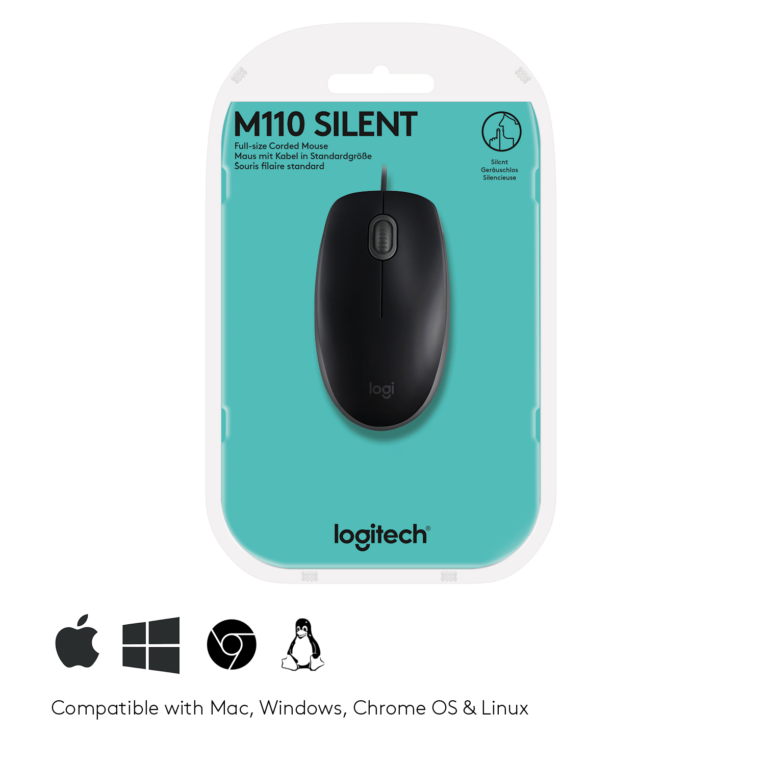 Logitech OEM B110 Mouse schwarz, USB