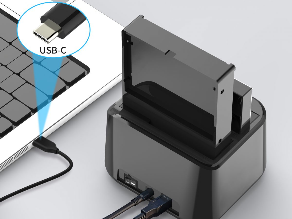 Conceptronic DONN12B Dual Bay - HDD-Dockingstation mit Ein/Aus-Schalter Schächte: 2 - 2,5" / 3,5" ge