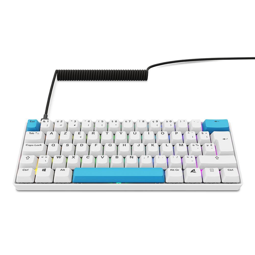 Sharkoon SGK50 S4, 60%, Kabelgebunden, USB, QWERTZ, RGB-LED, Weiß
