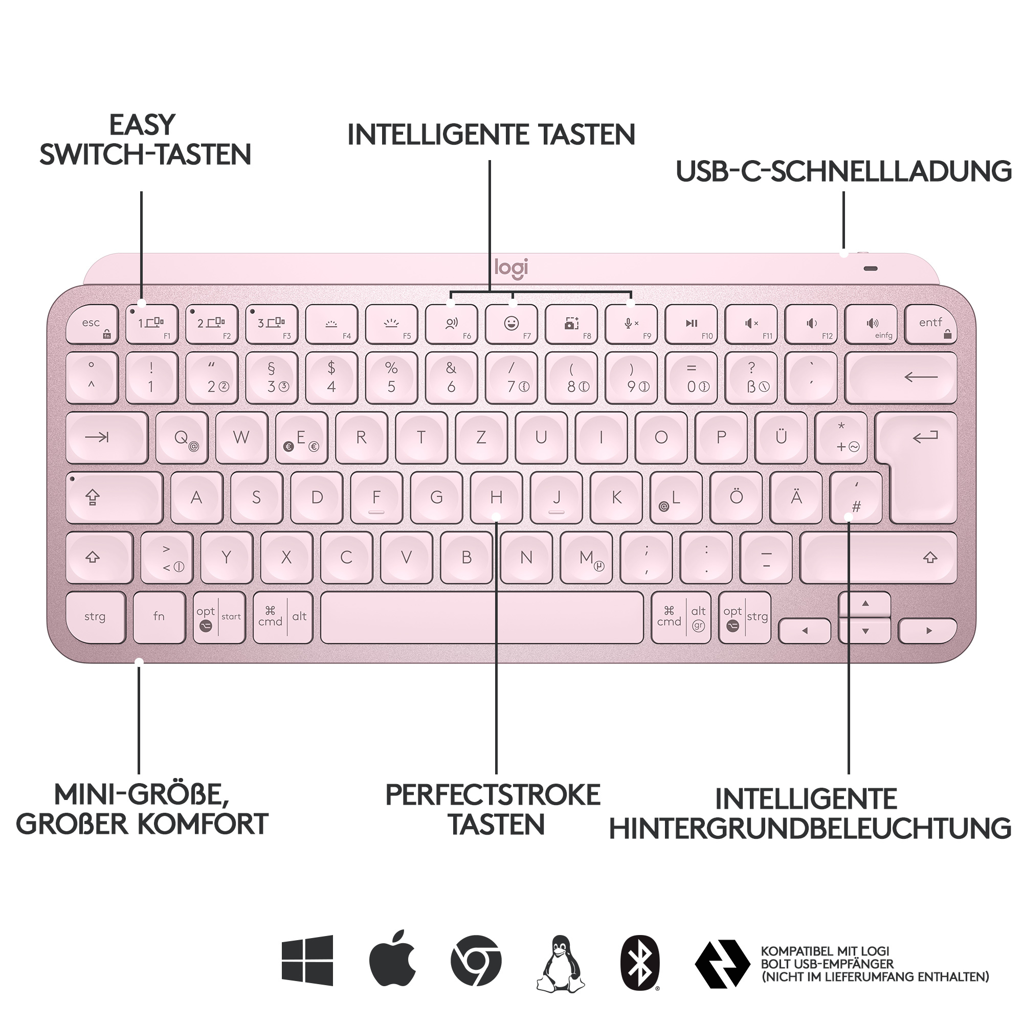 Logitech MX Keys Mini - Tastatur - hinterleuchtet