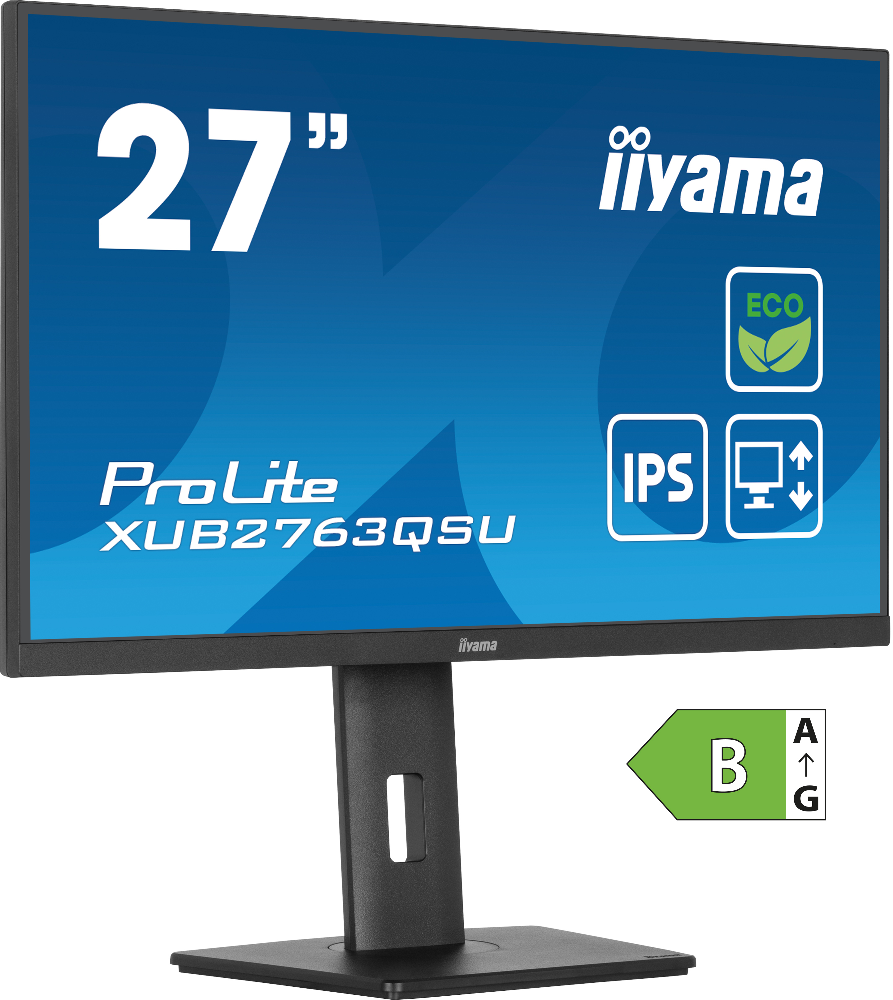 iiyama ProLite XUB2763QSU-B1 Monitor 68.6cm (27") WQHD, IPS, 2ms, HDMI, Displayport
