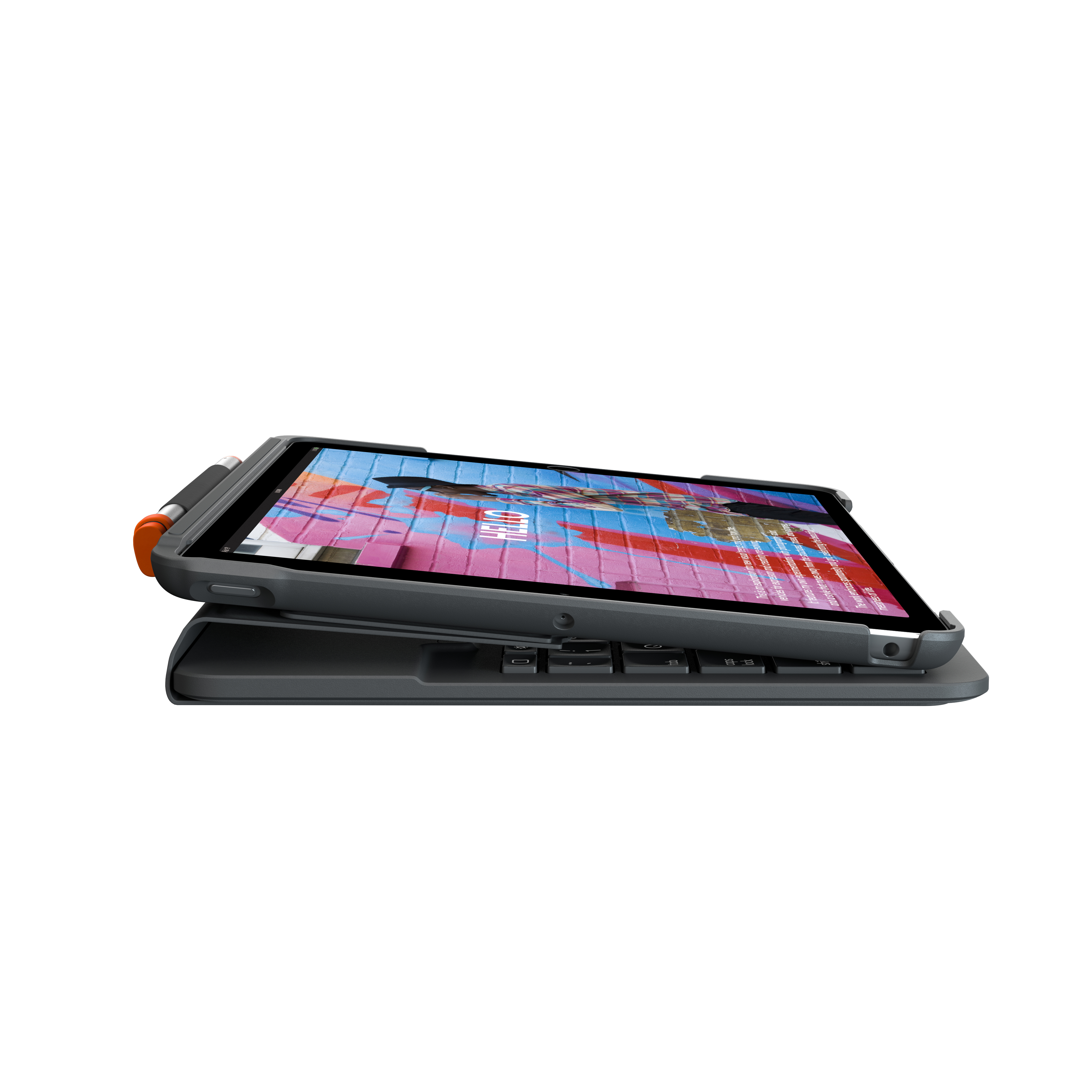 Logitech Slim Folio - Tastatur und Foliohülle - kabellos - Bluetooth - QWERTY - GB - Graphite - für