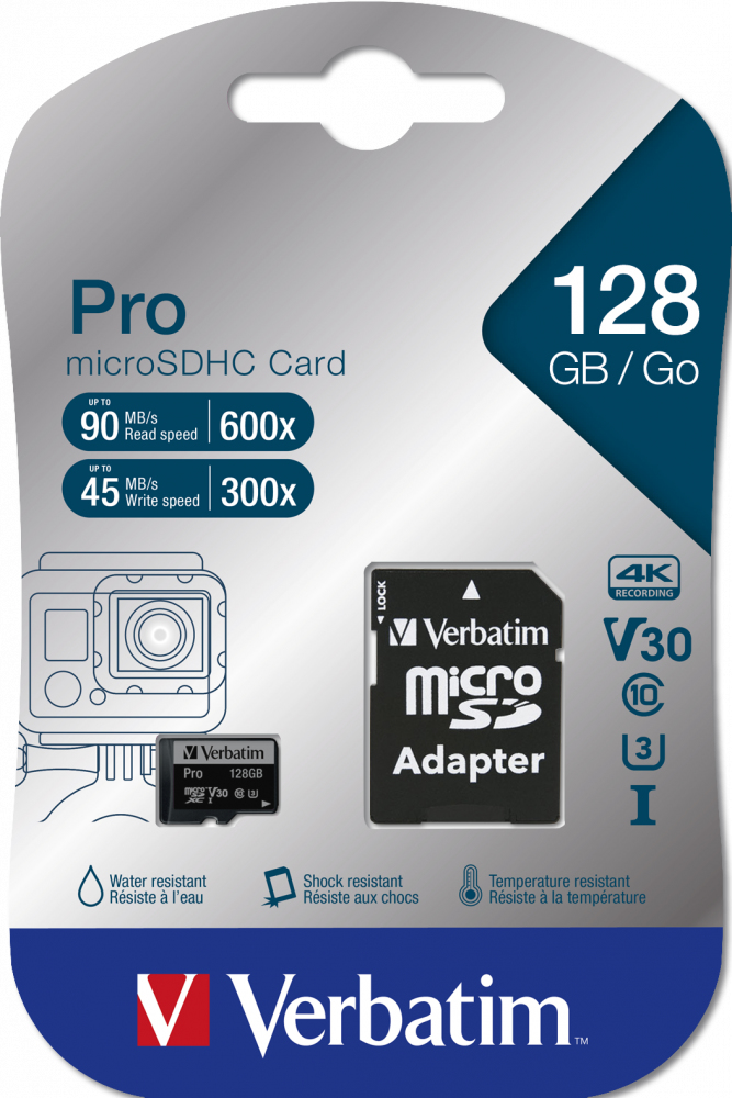 Verbatim PRO - Flash-Speicherkarte (microSDXC-an-SD-Adapter