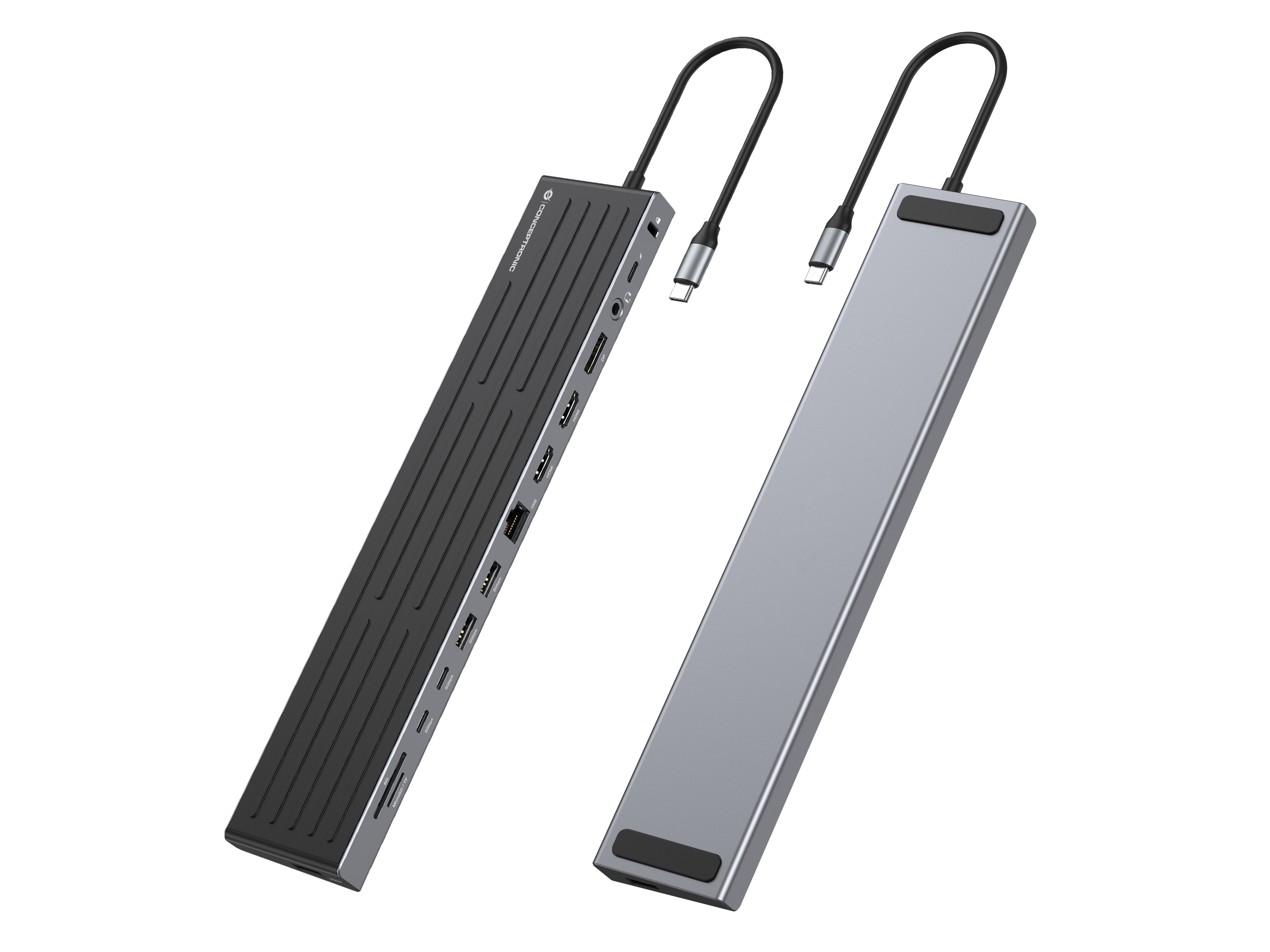 Conceptronic DONN32B 14-in-1 MST-Dockingstation USB 3.2 Gen 1, HDMI x2, DisplayPort, Gigabit-LAN, US