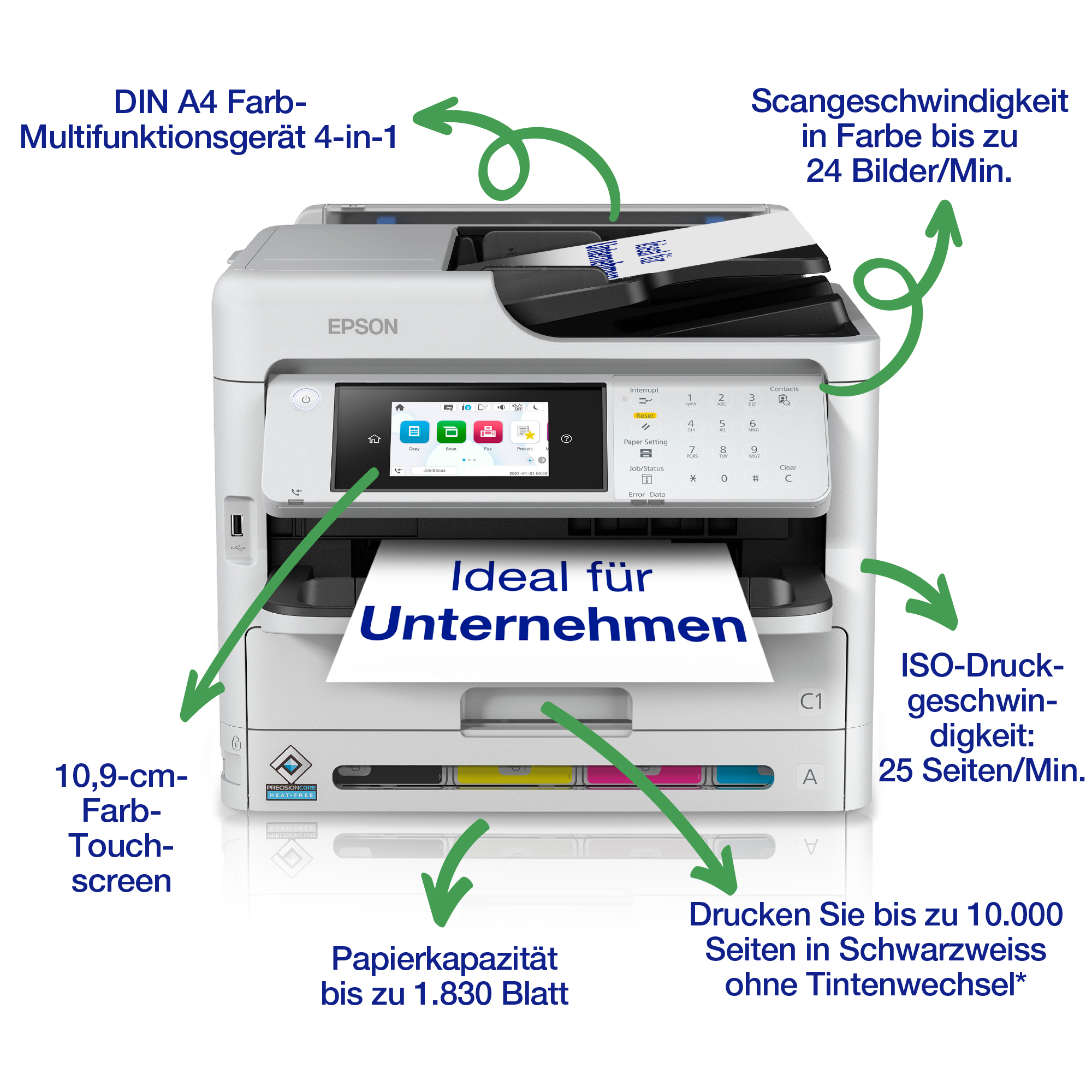 Epson WorkForce Pro WF-C5890DWF PD - Multifunktionsdrucker - Farbe - Tintenstrahl - A4/Legal (Medien