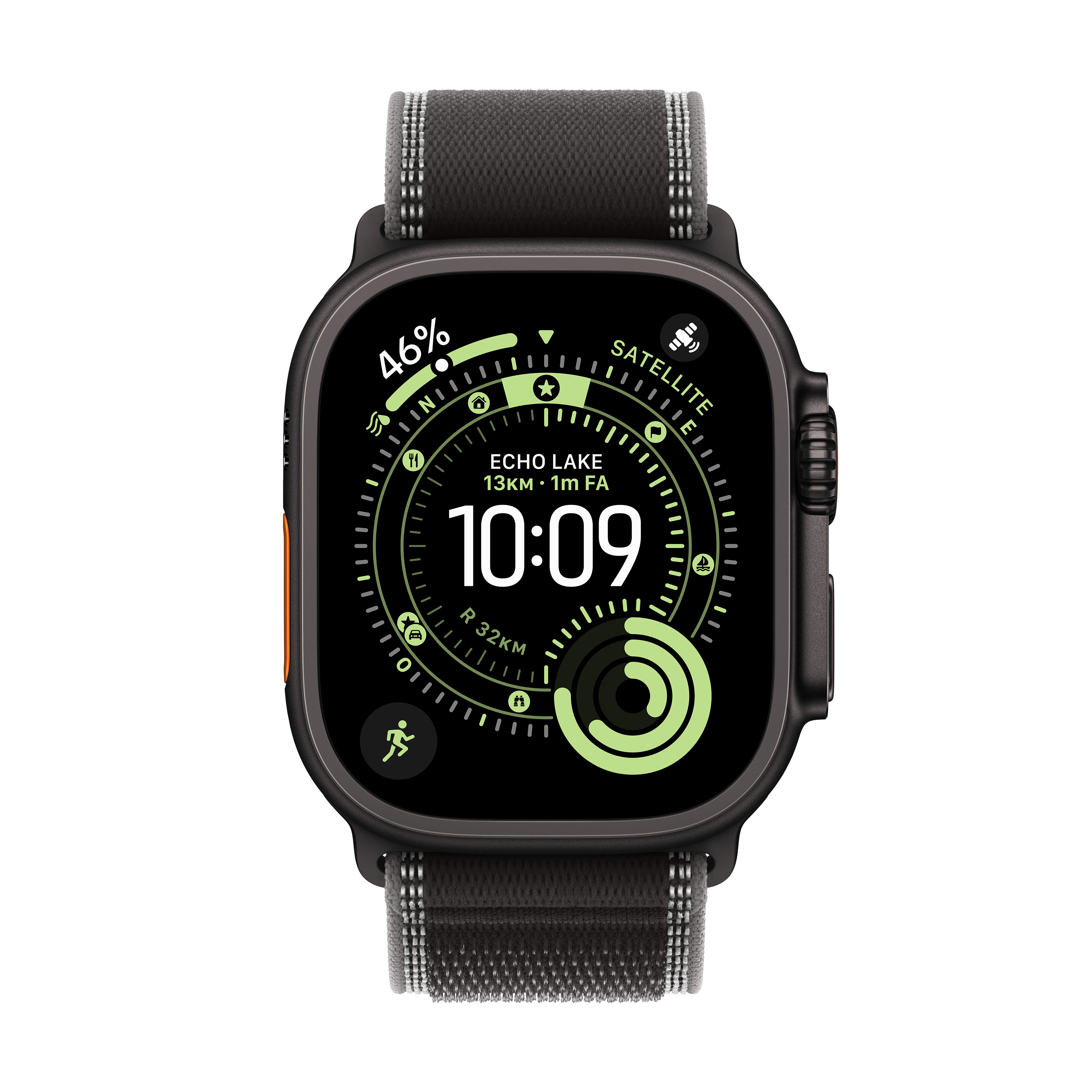 Apple Watch Ultra 3 schwarz mit Trail Loop M/L schwarz/kohlegrau