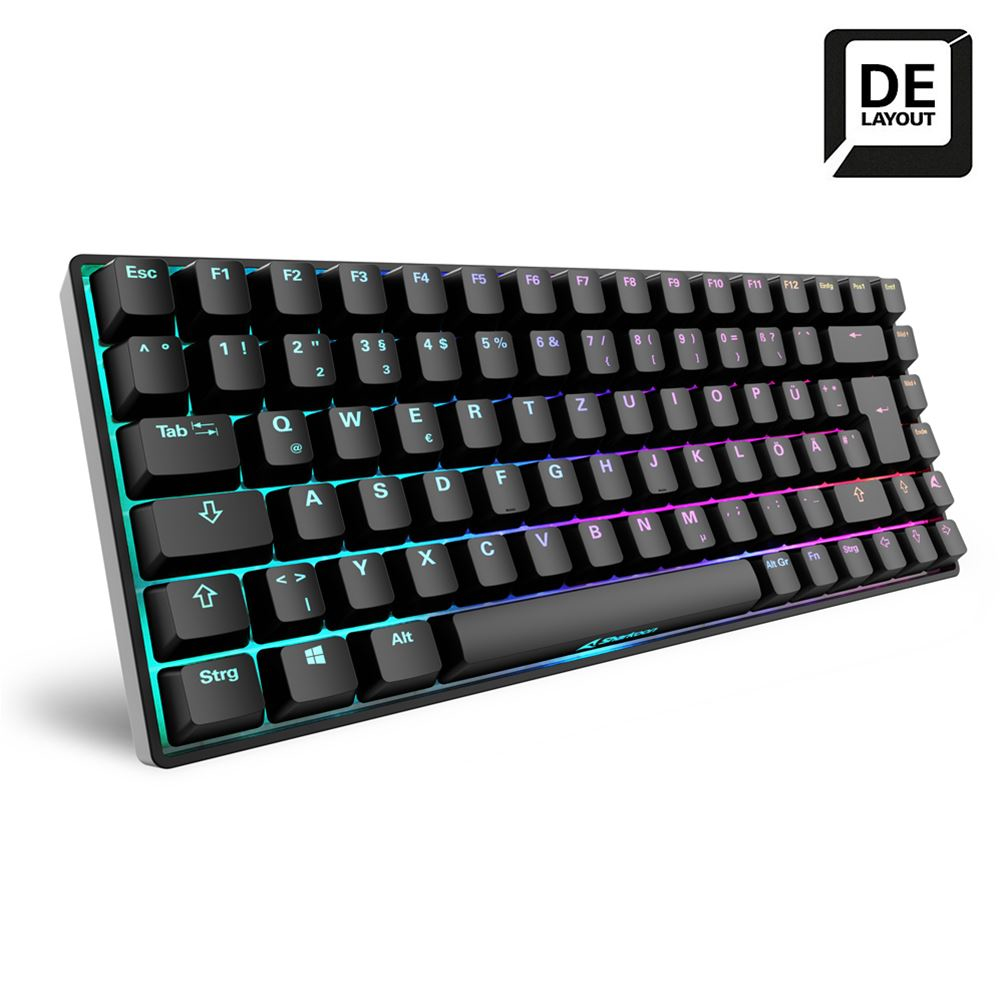 Sharkoon SKILLER SGK50 S3 - Tastatur - 75% - Hintergrundbeleuchtung - USB - QWERTZ - Deutsch - Taste